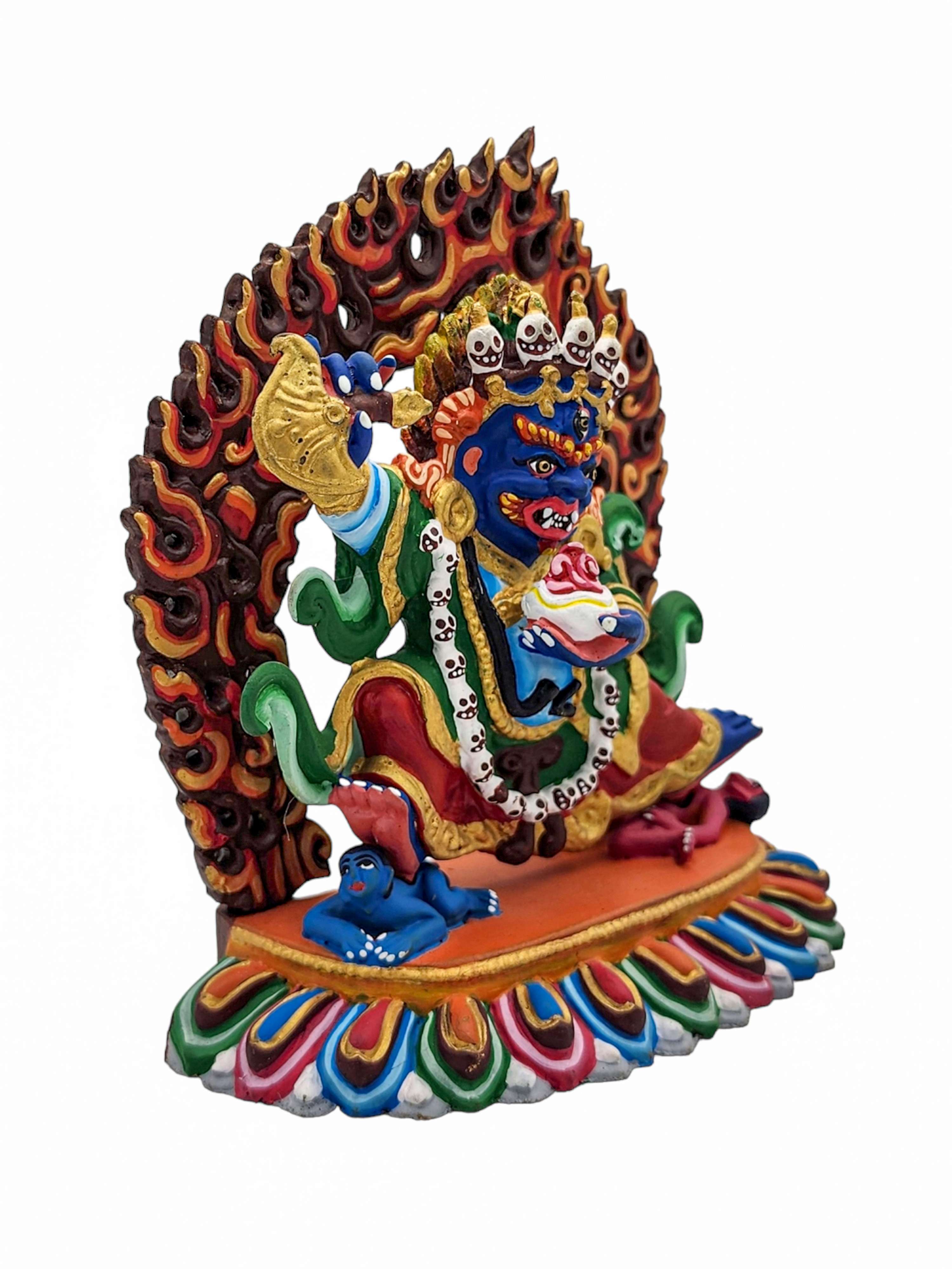 mahakala Two Arms, kajupa, Buddhist Statue, traditional Color Finishing, high Quality