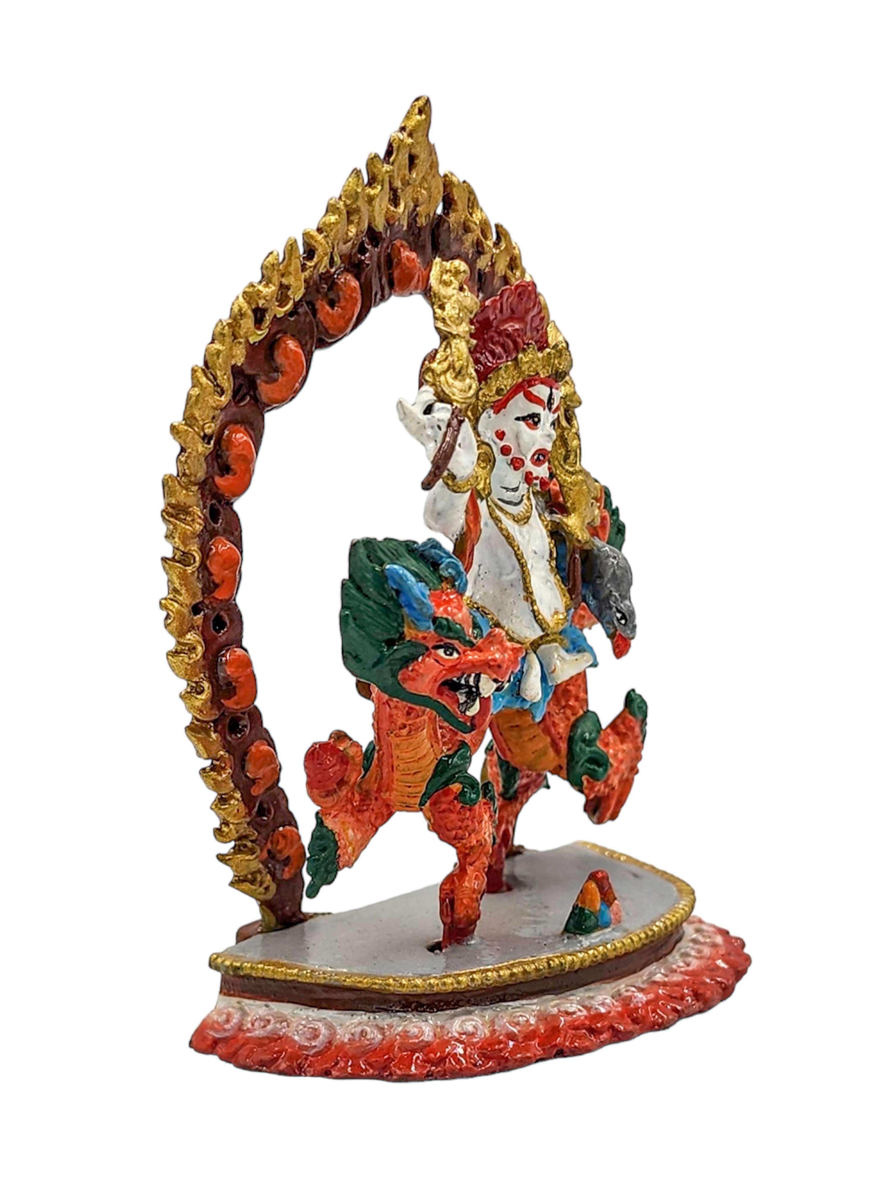 white Jambhala, Buddhist Miniature Statue, traditional Color Finishing, high Quality