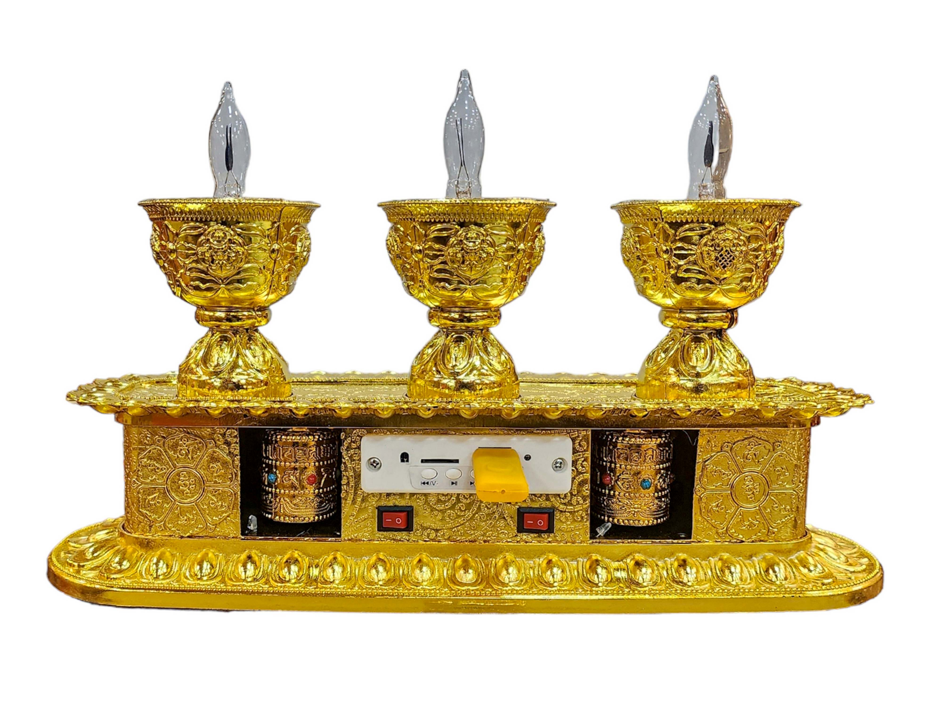 Electric Mane Butter Lamp With Music, Buddhist Ritual Items