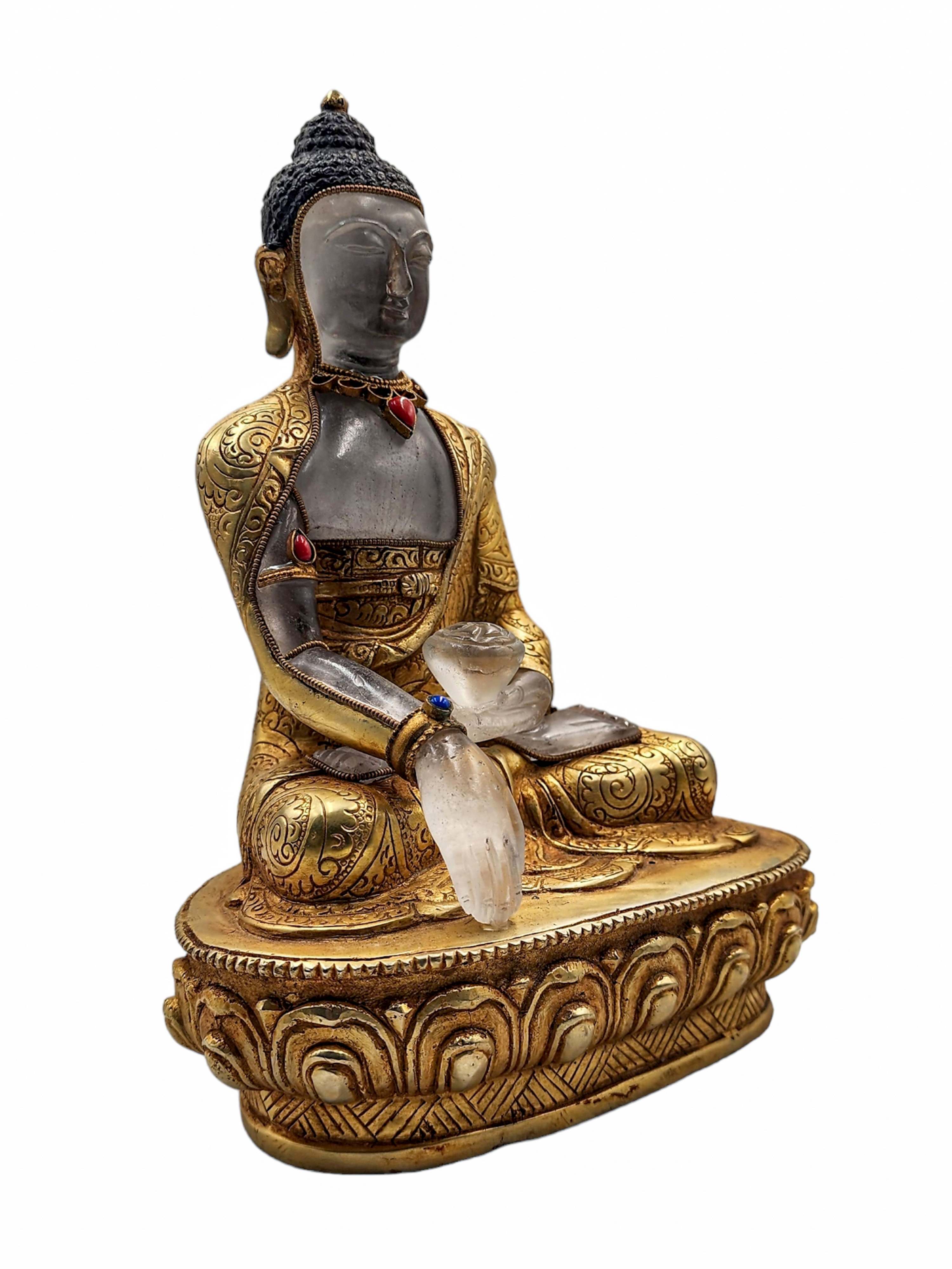 shakyamuni Buddha, Buddhist Handmade Statue, gold Plated