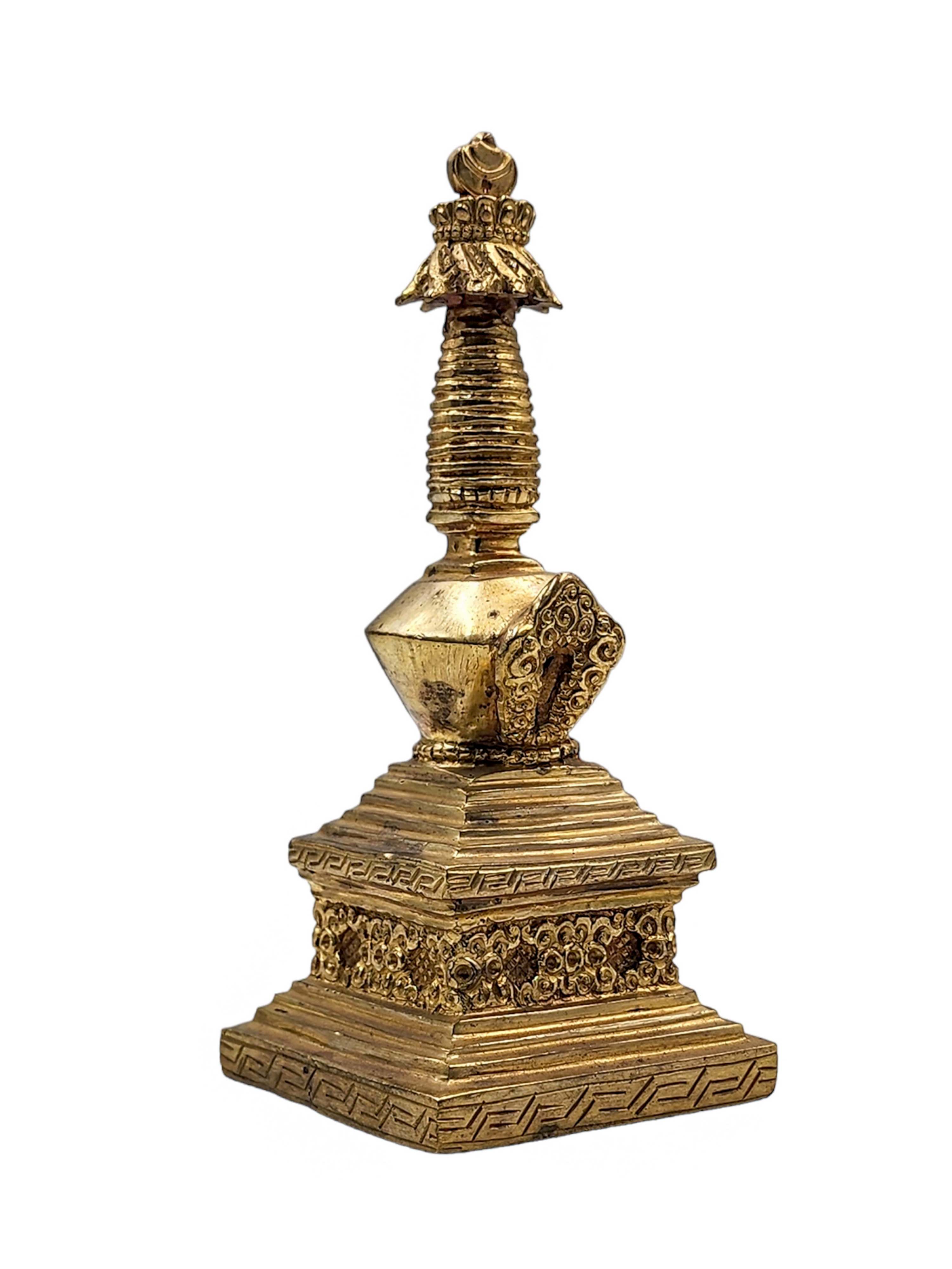 stupa, Buddhist Statue, mercury Gold Plated
