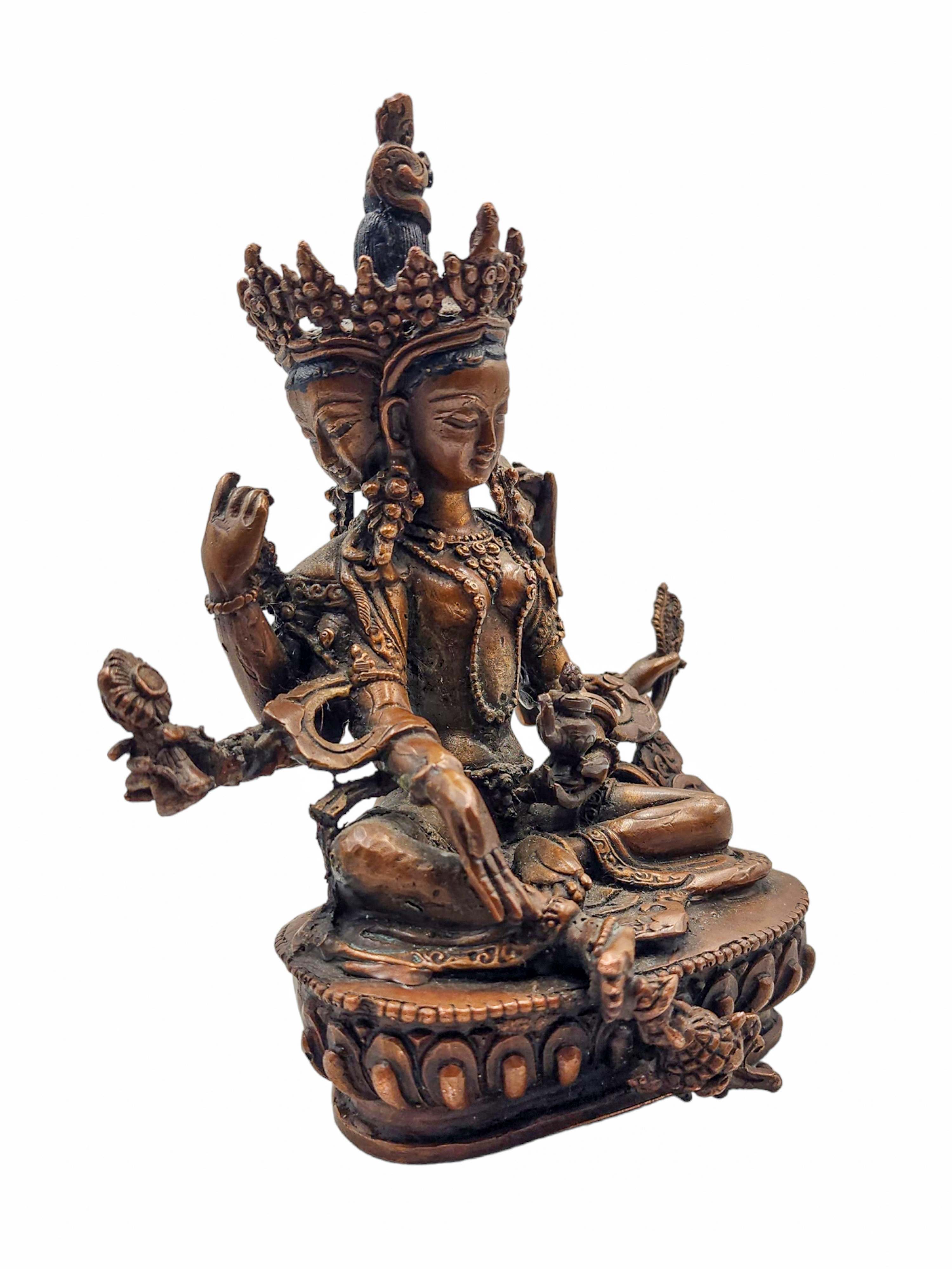 vasudhara, Buddhist Statue, chocolate Oxidized