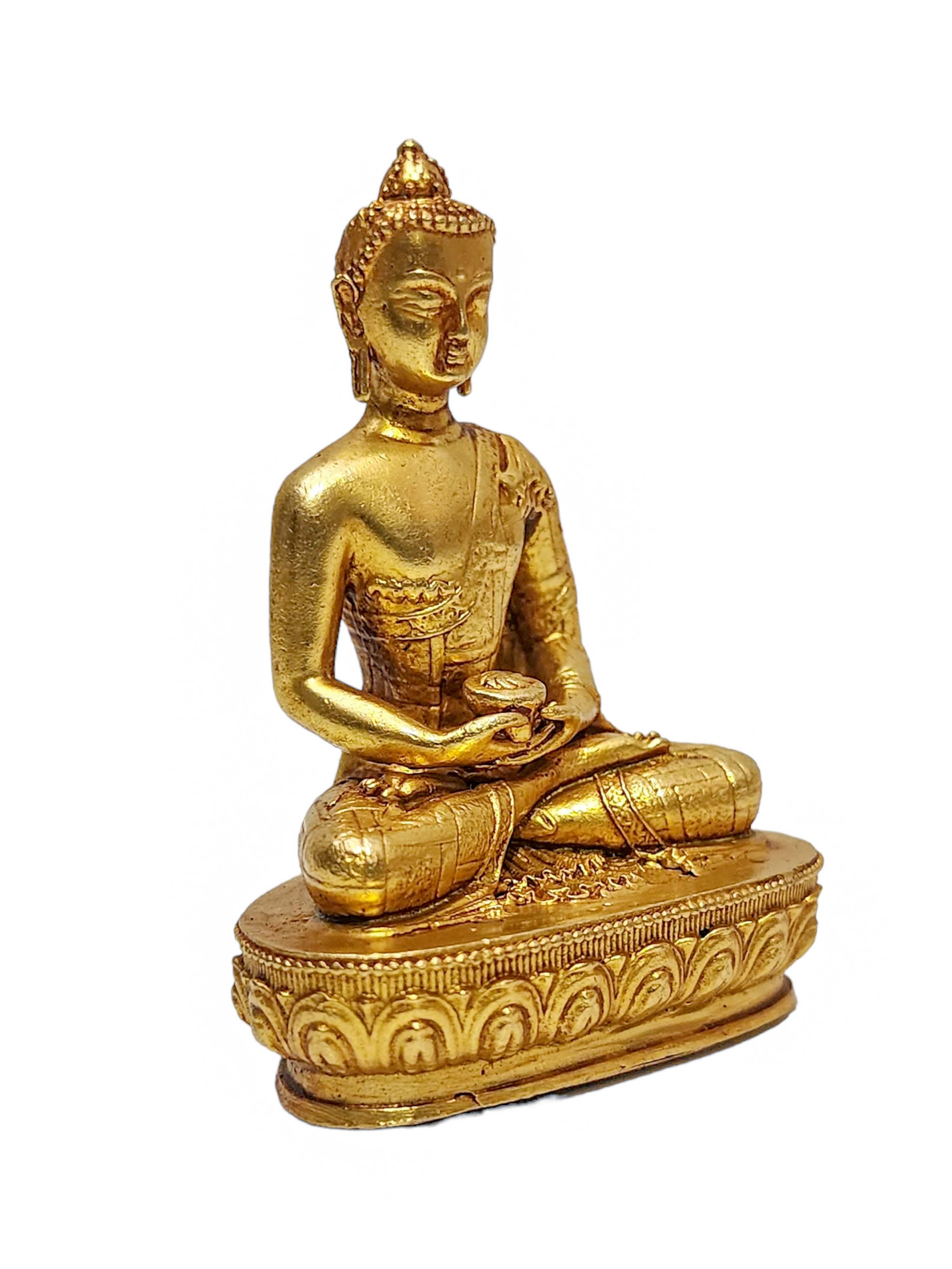 Buddhist Miniature Statue Of Amitabha Buddha, gold Plated