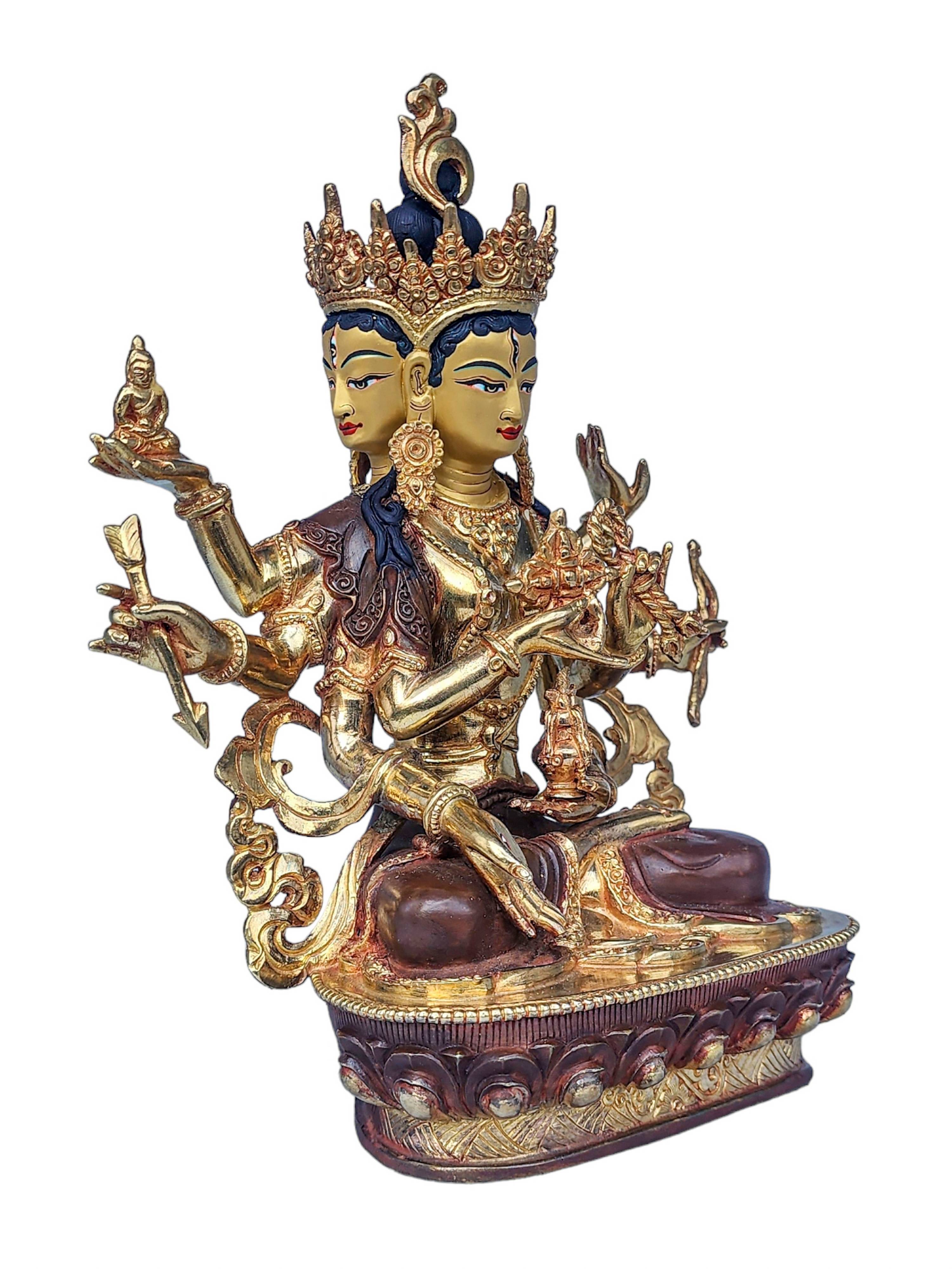 namgyalma, Buddhist Handmade Statue, face Painted And partly Gold Plated