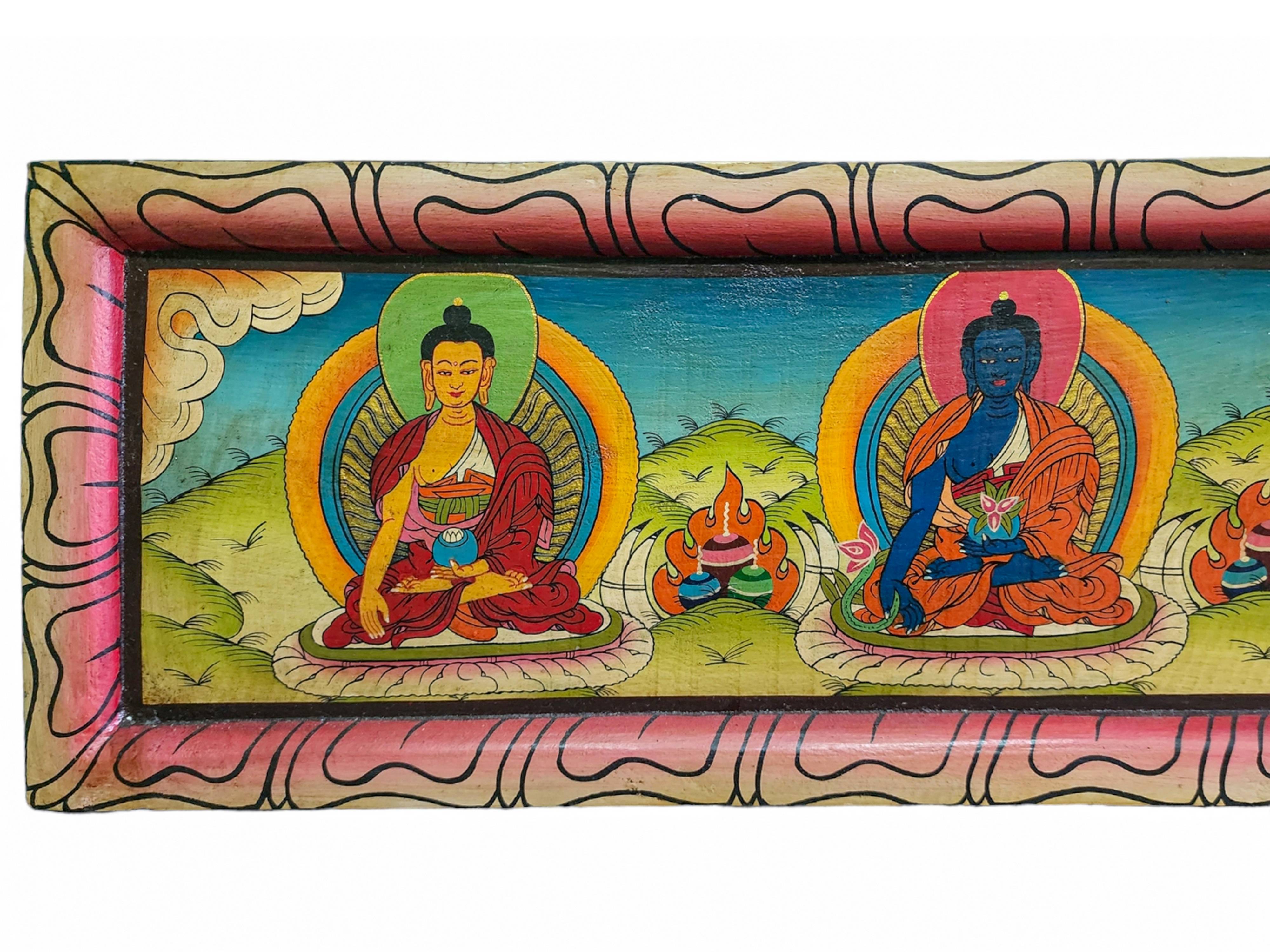 pancha Buddha, Wall Hanging, Hand Painted