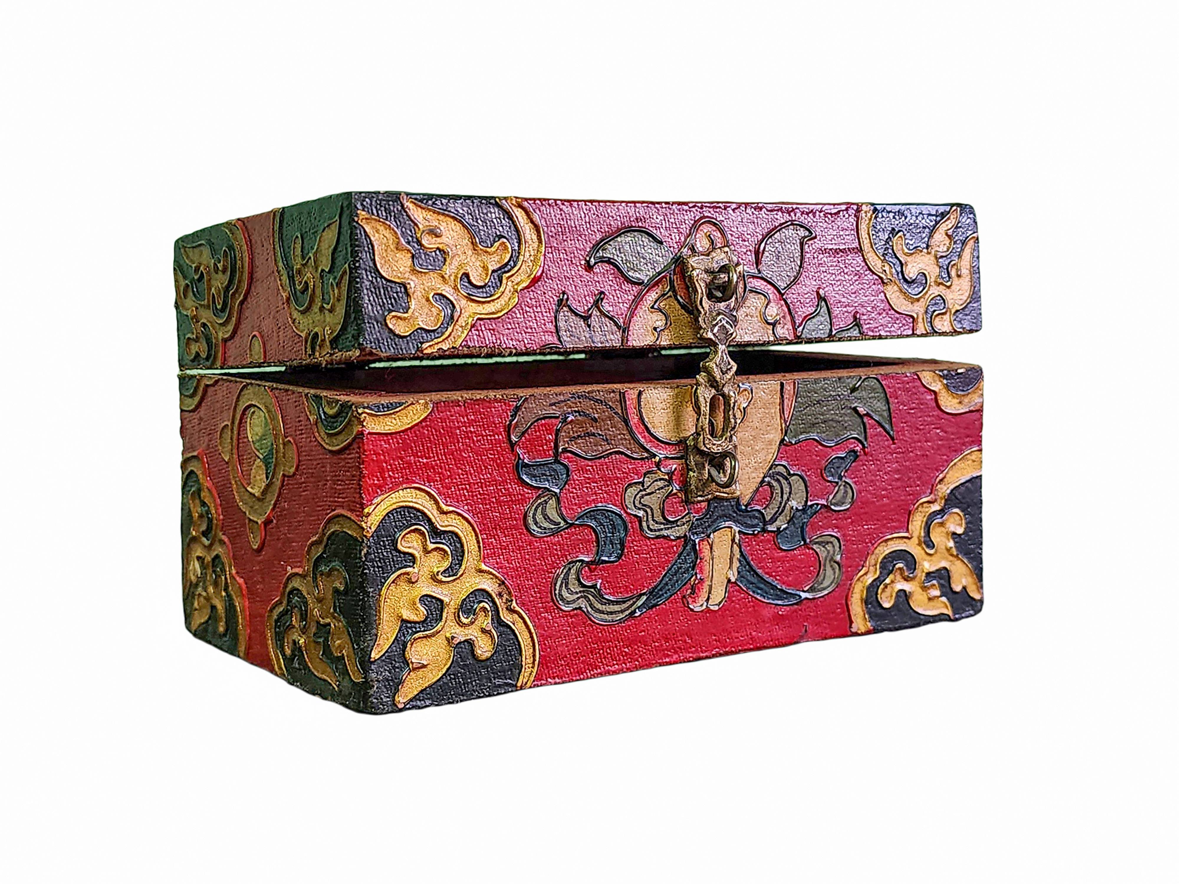 Tibetan Ritual Wooden Box <span Style=