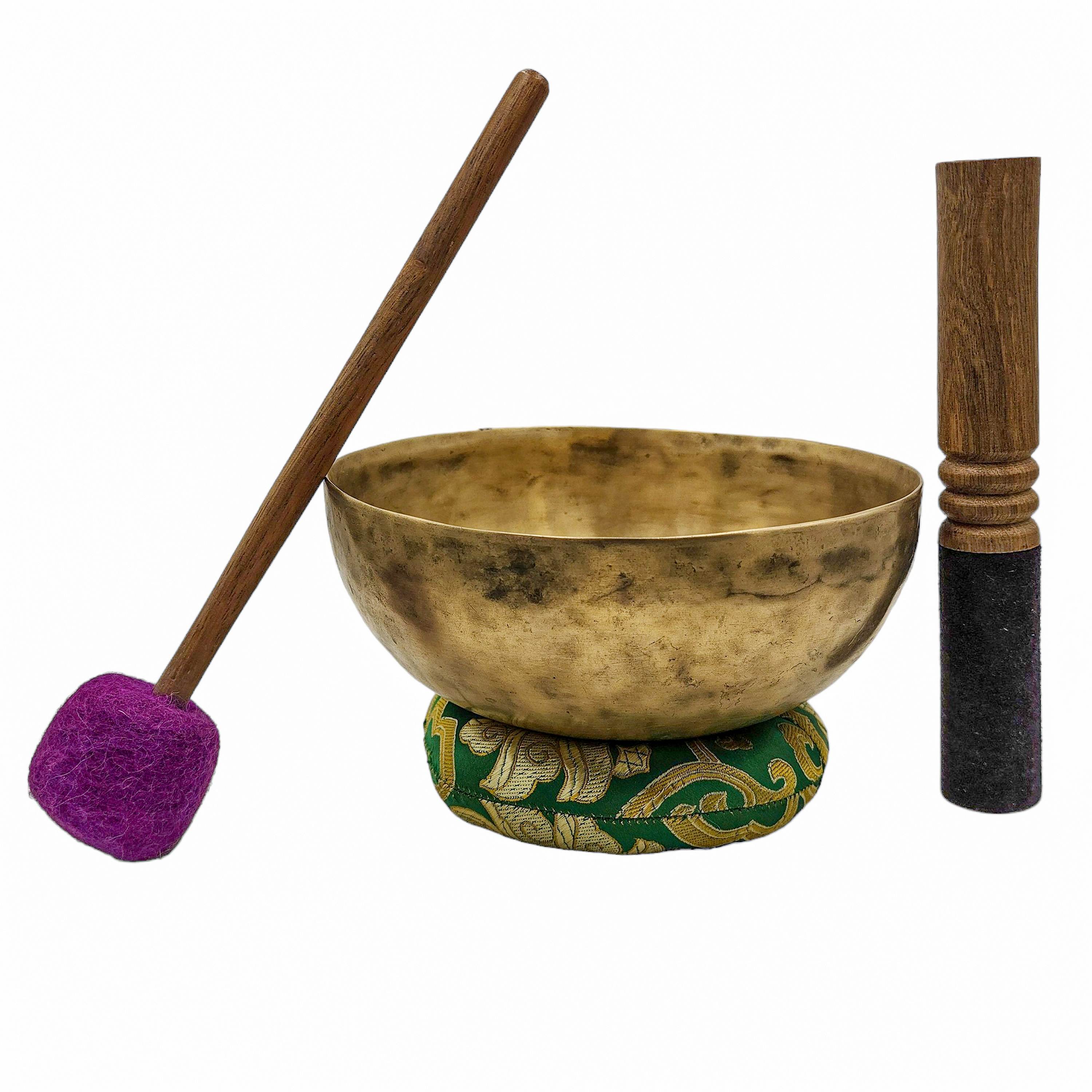 Kopre Singing Bowl, Buddhist Hand Beaten, Antique Finishing