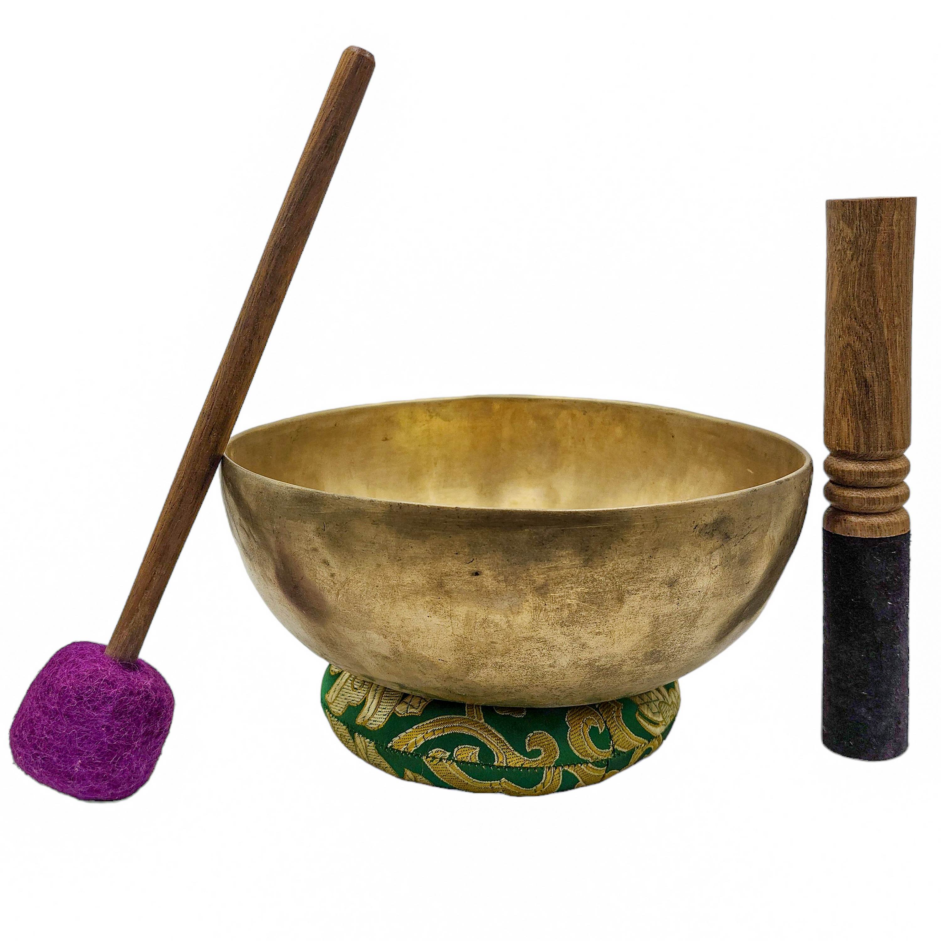 Jambati Singing Bowl, Buddhist Hand Beaten, Antique Finishing