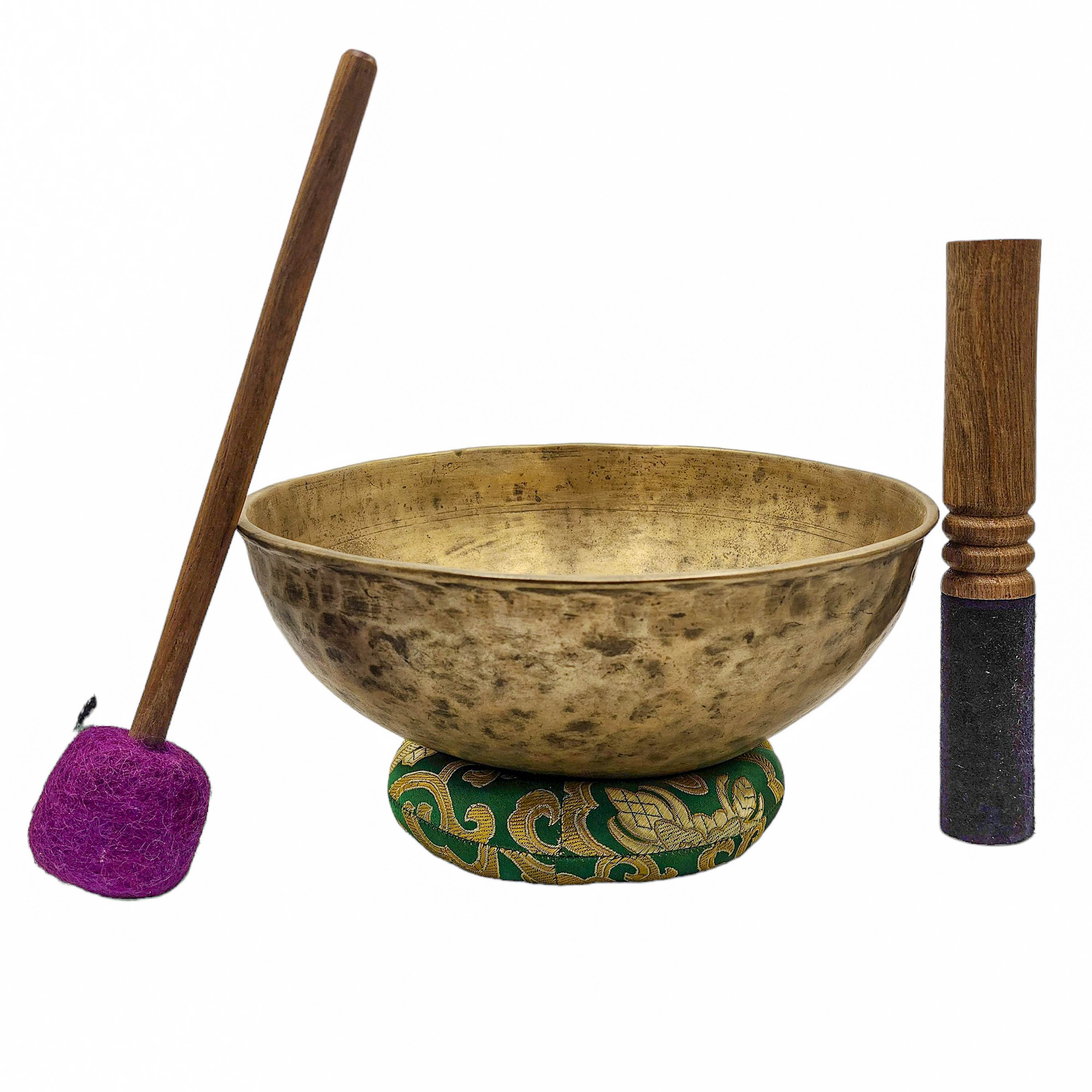 Jambati Singing Bowl, Buddhist Hand Beaten, Antique Finishing