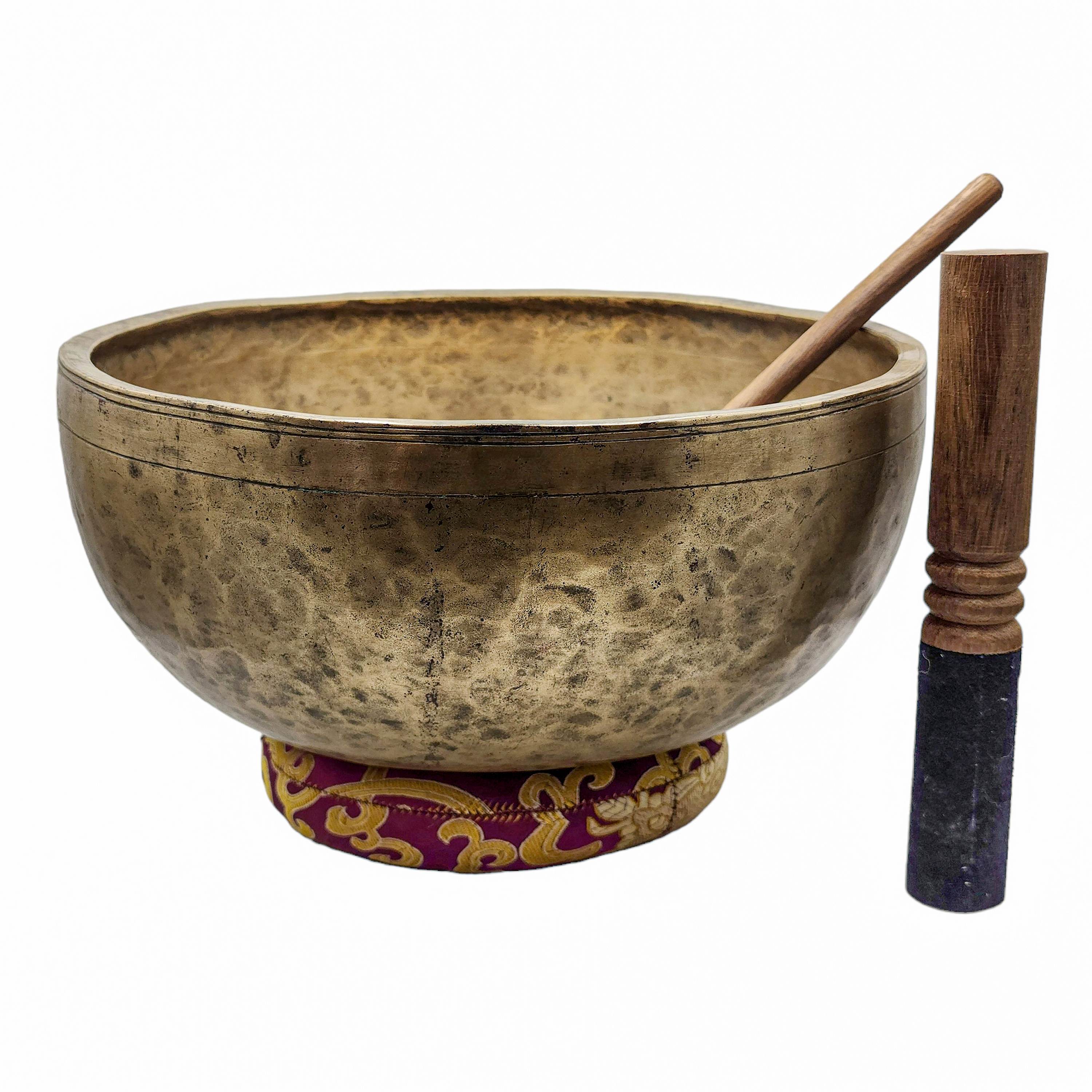 Jambati Singing Bowl, Buddhist Hand Beaten, Antique Finishing