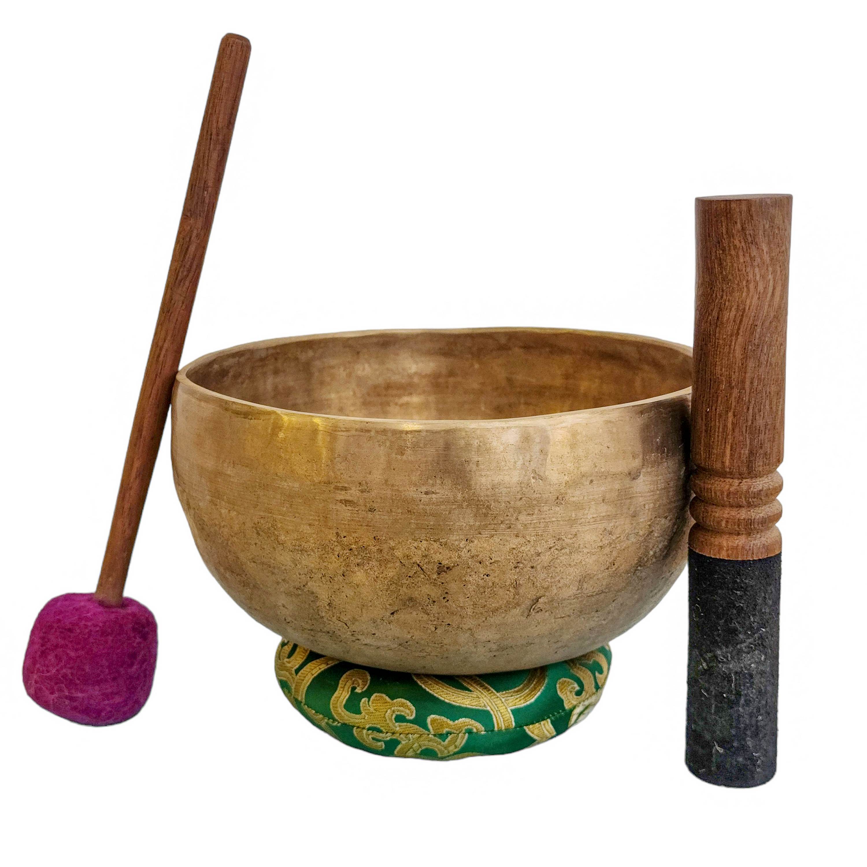 Jambati Singing Bowl, Buddhist Hand Beaten, Antique Finishing