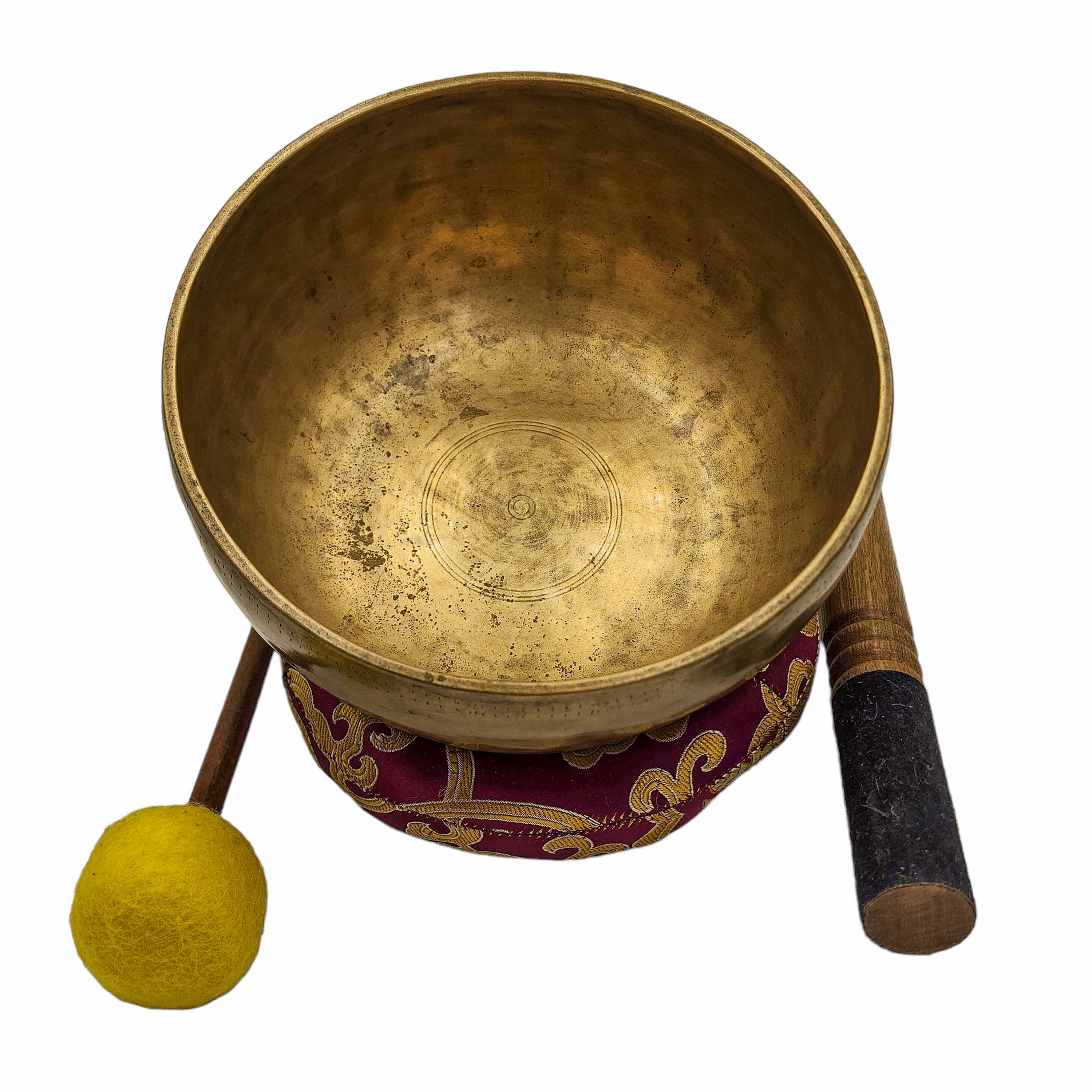 Jambati Singing Bowl, Buddhist Hand Beaten, Antique Finishing