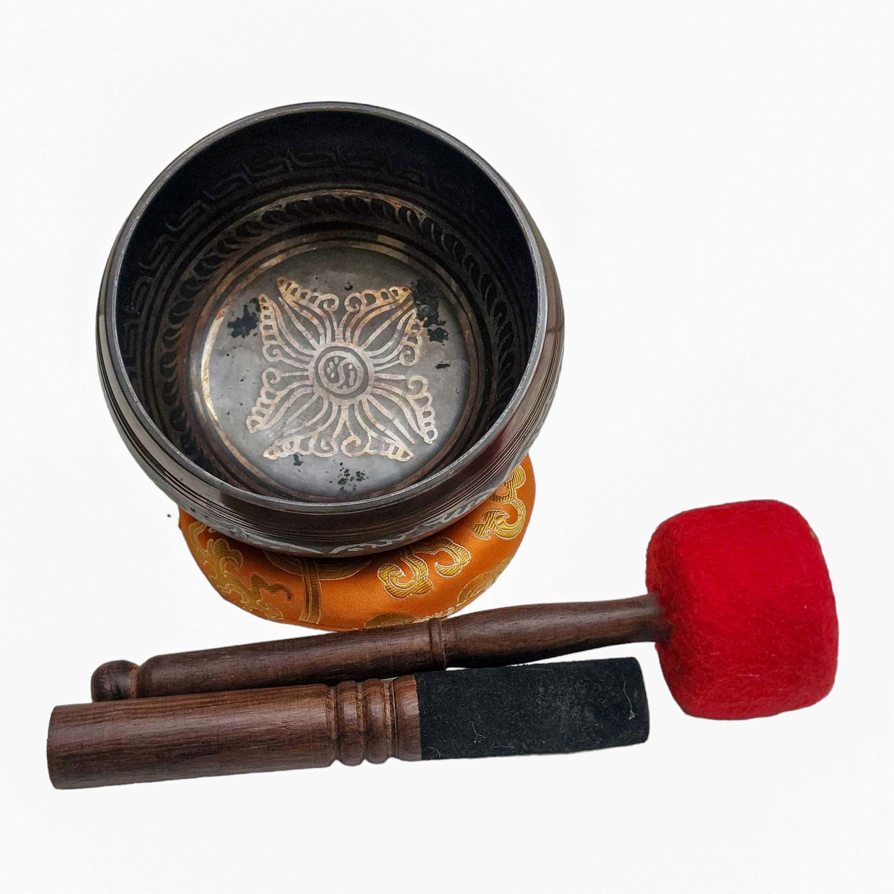 Nepali Singing Bowl With Carved Inside | Price: US$42.47 | Singing ...