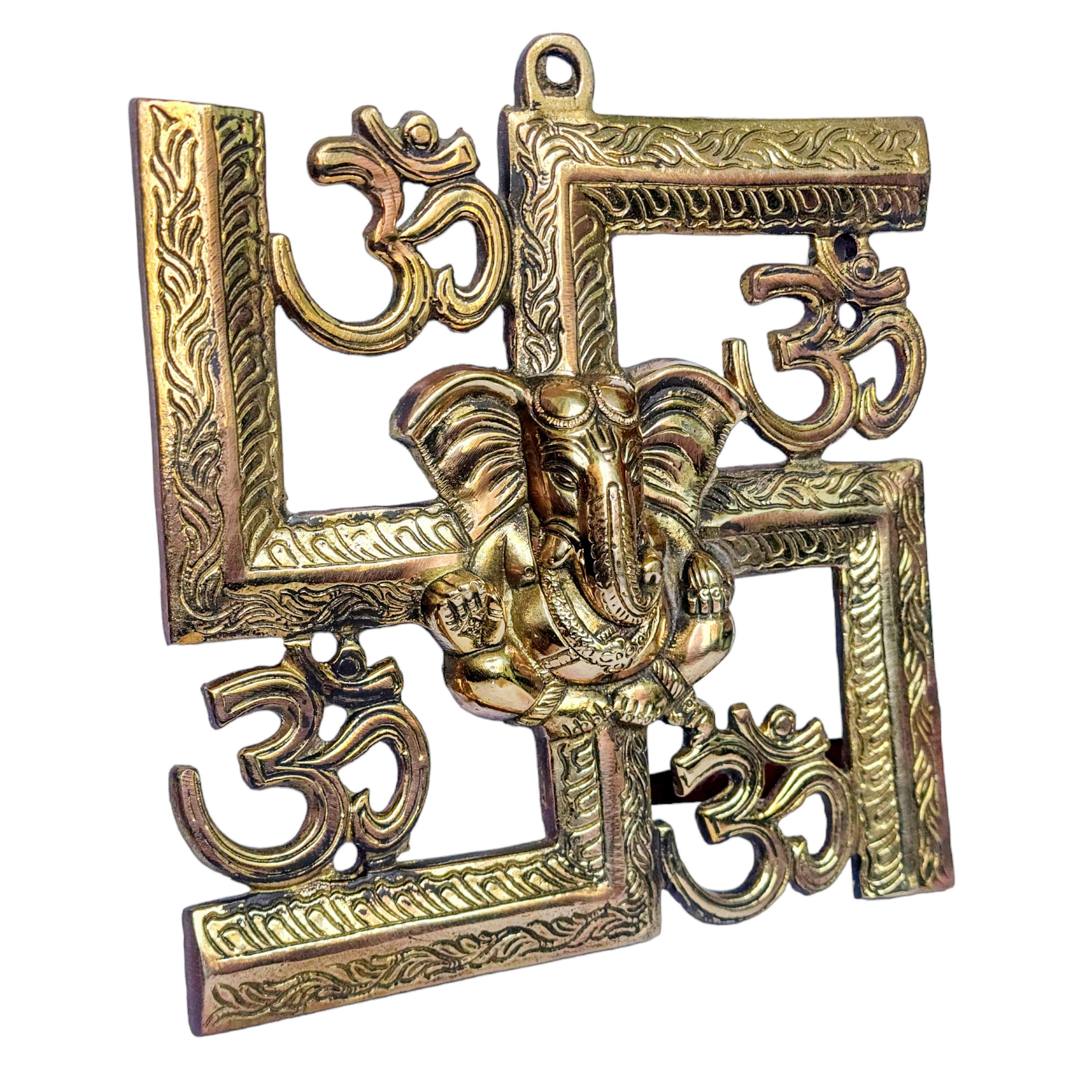 Swastik, Om, ganesh In Middle Wall Hanging