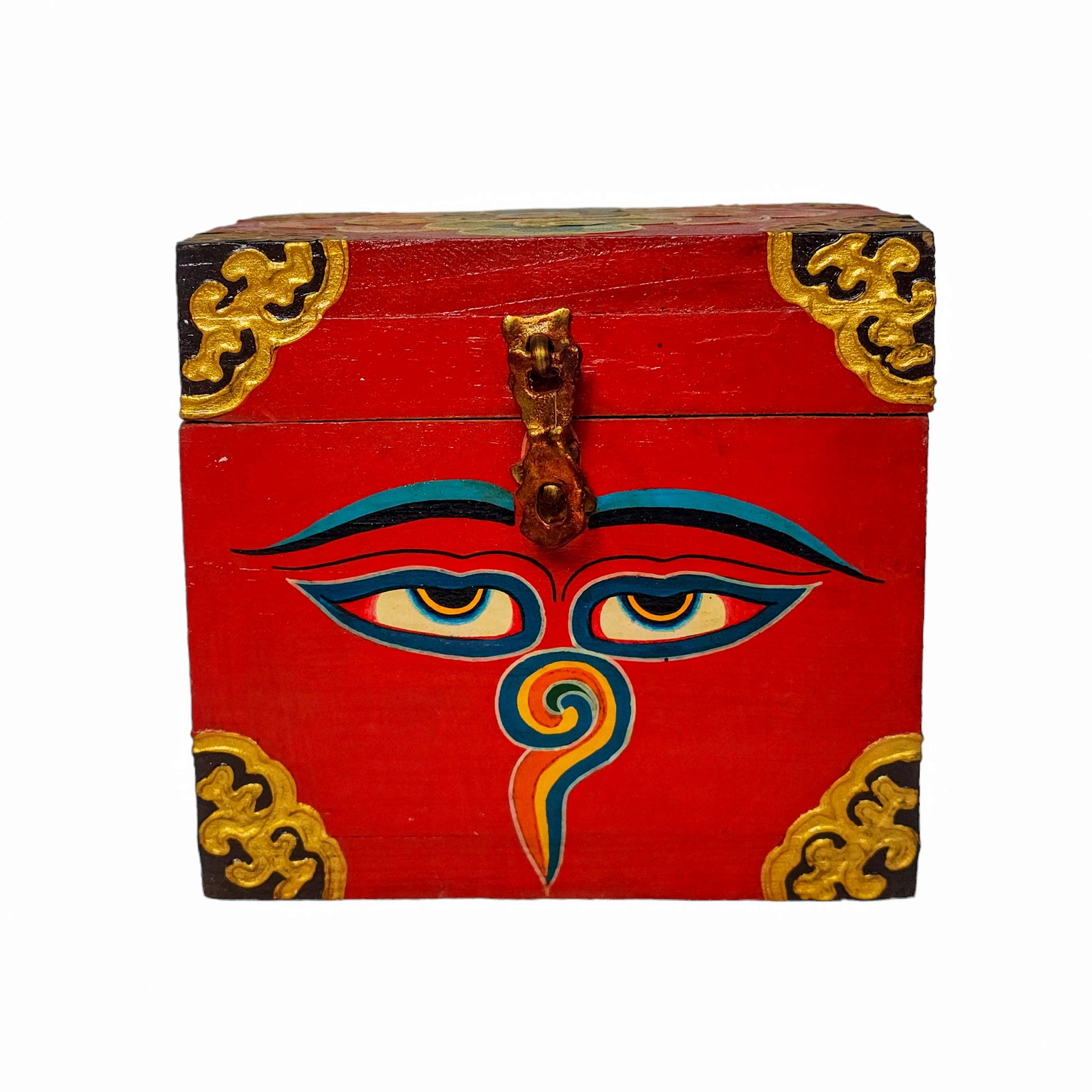 Tibetan Ritual Wooden Box, <span Style=