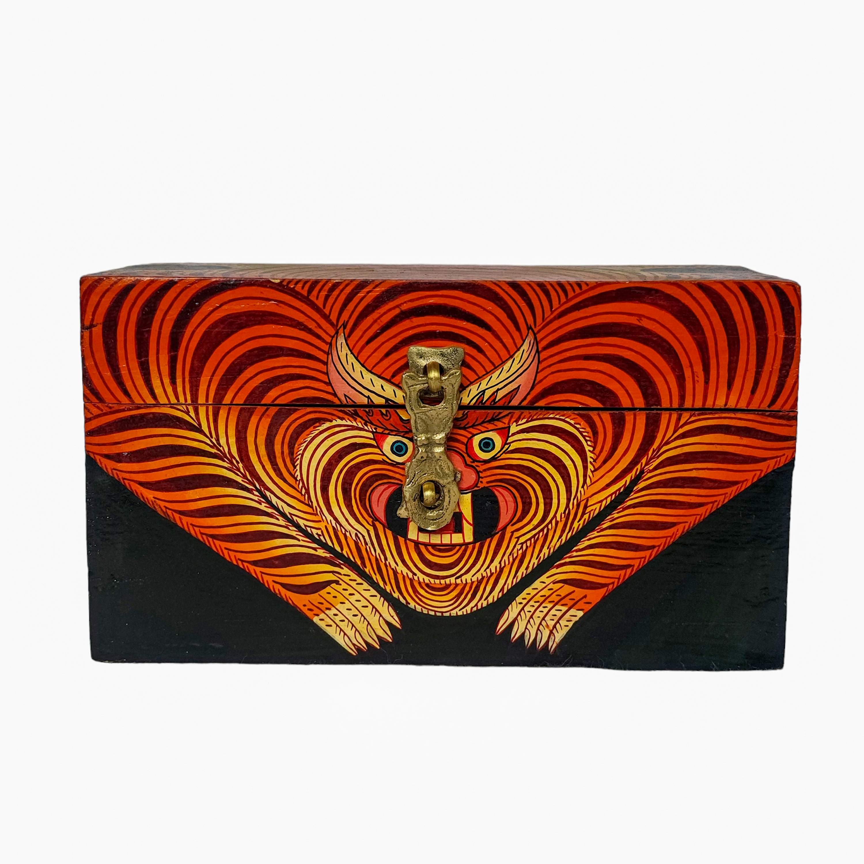 Tibetan Ritual Wooden Box, <span Style=