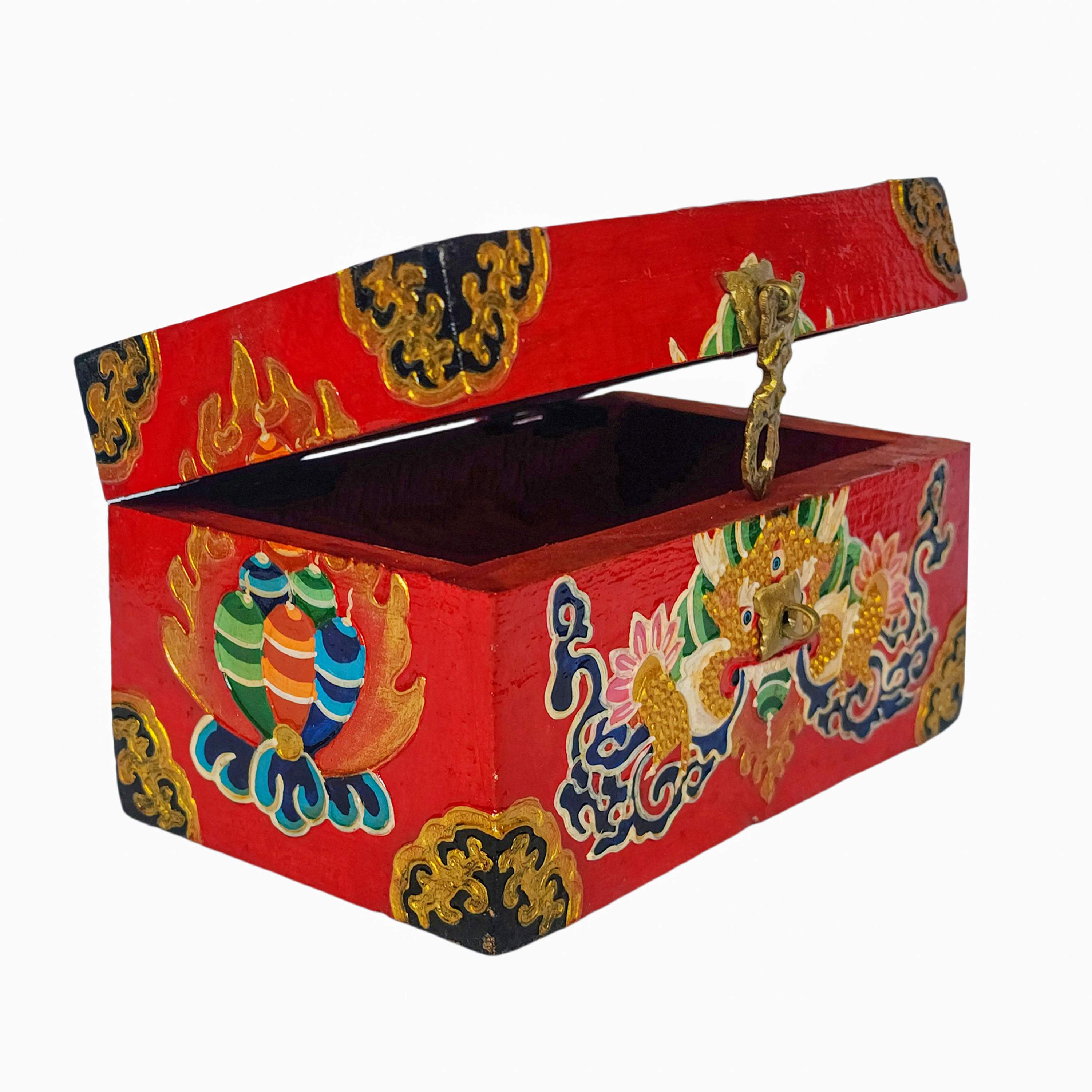 Tibetan Ritual Wooden Box, <span Style=