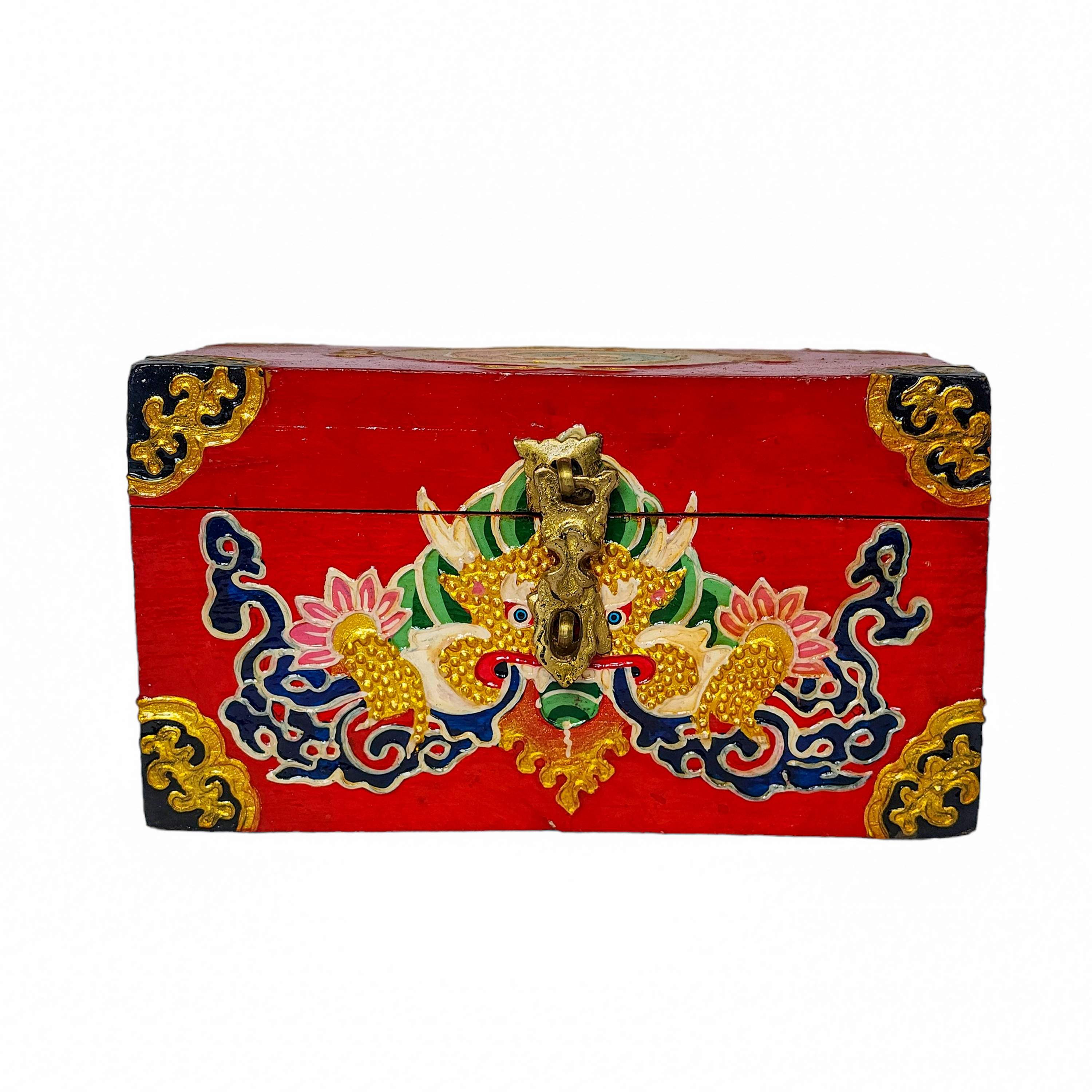 Tibetan Ritual Wooden Box, <span Style=