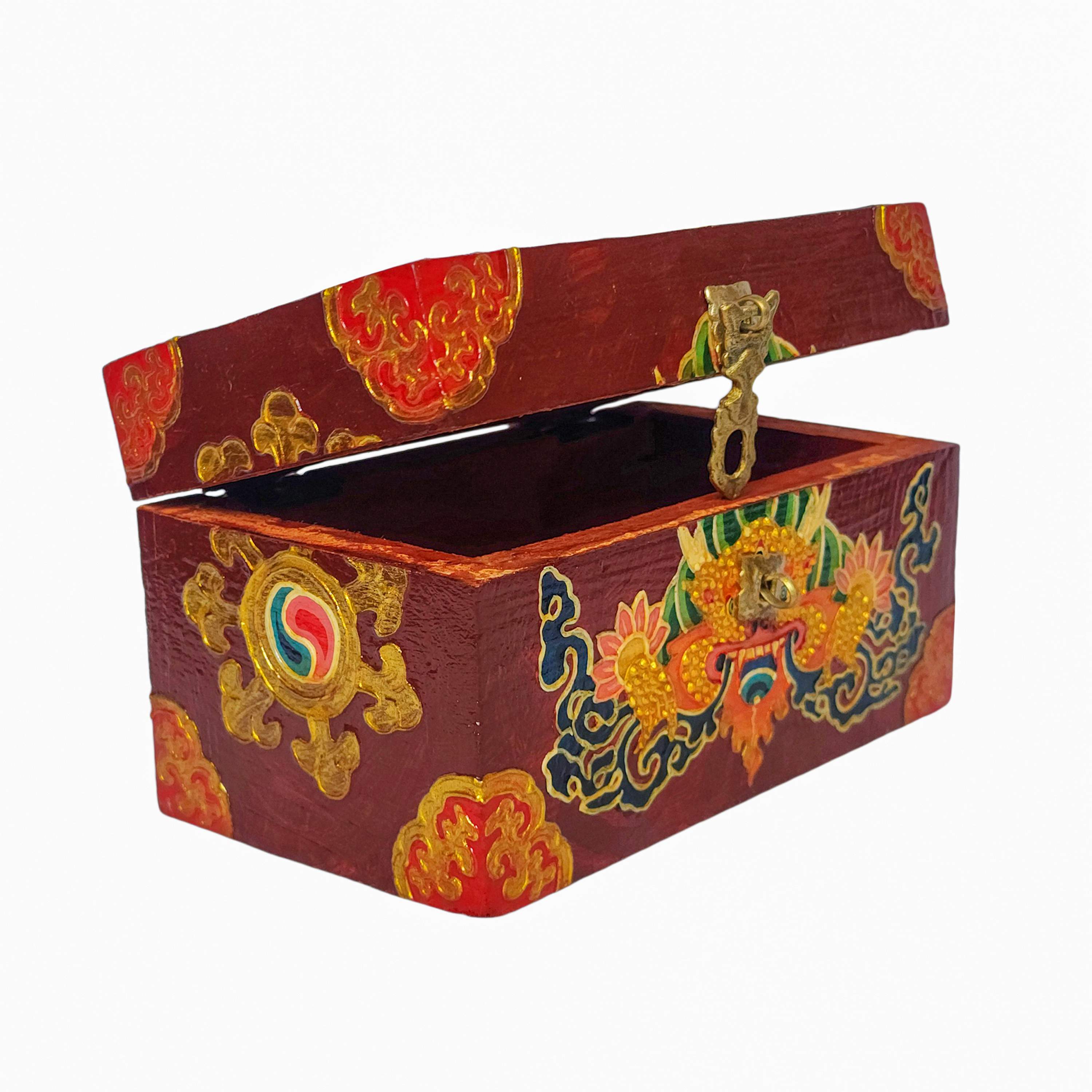 Tibetan Ritual Wooden Box, <span Style=