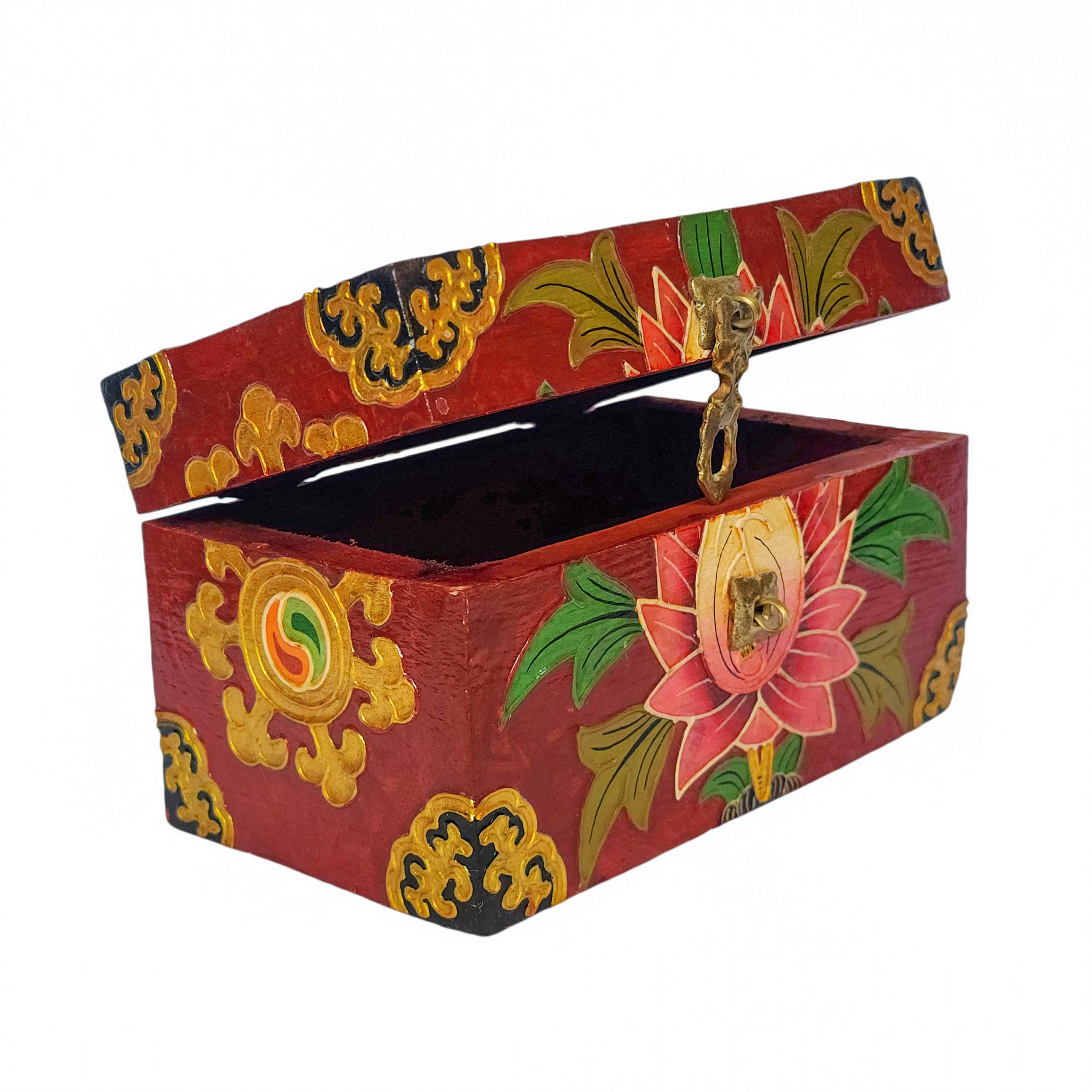 Tibetan Ritual Wooden Box, <span Style=