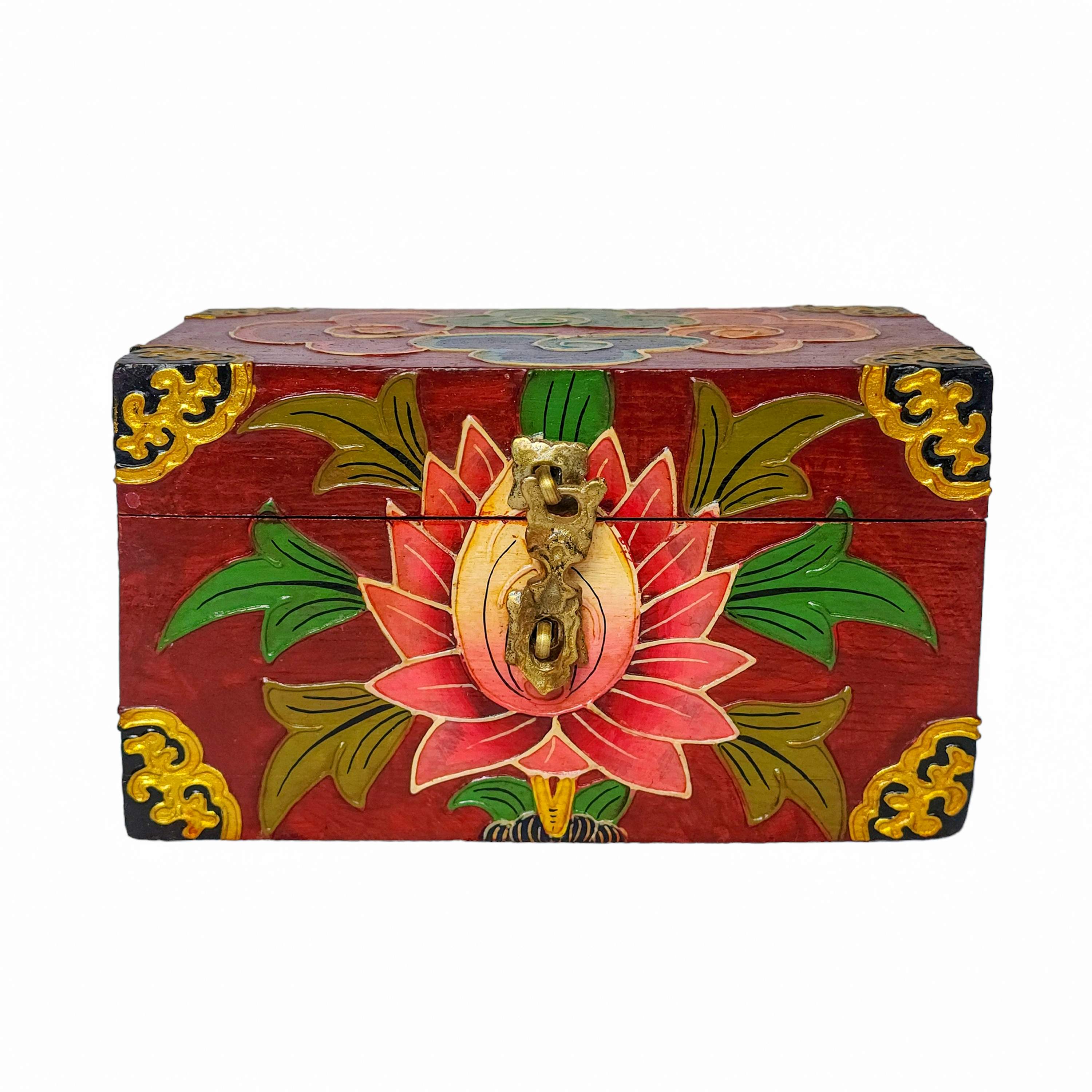 Tibetan Ritual Wooden Box, <span Style=