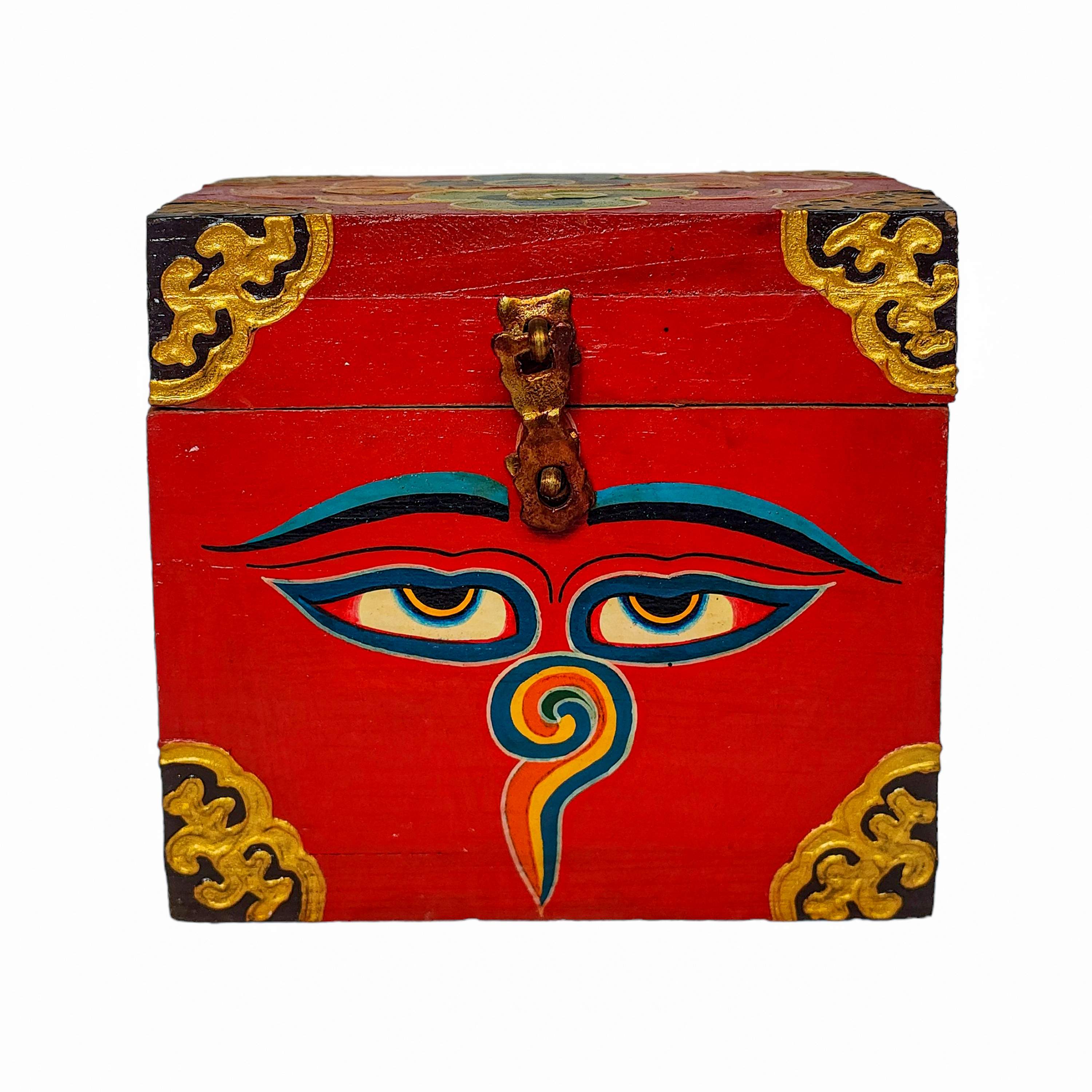 Tibetan Ritual Wooden Box, <span Style=