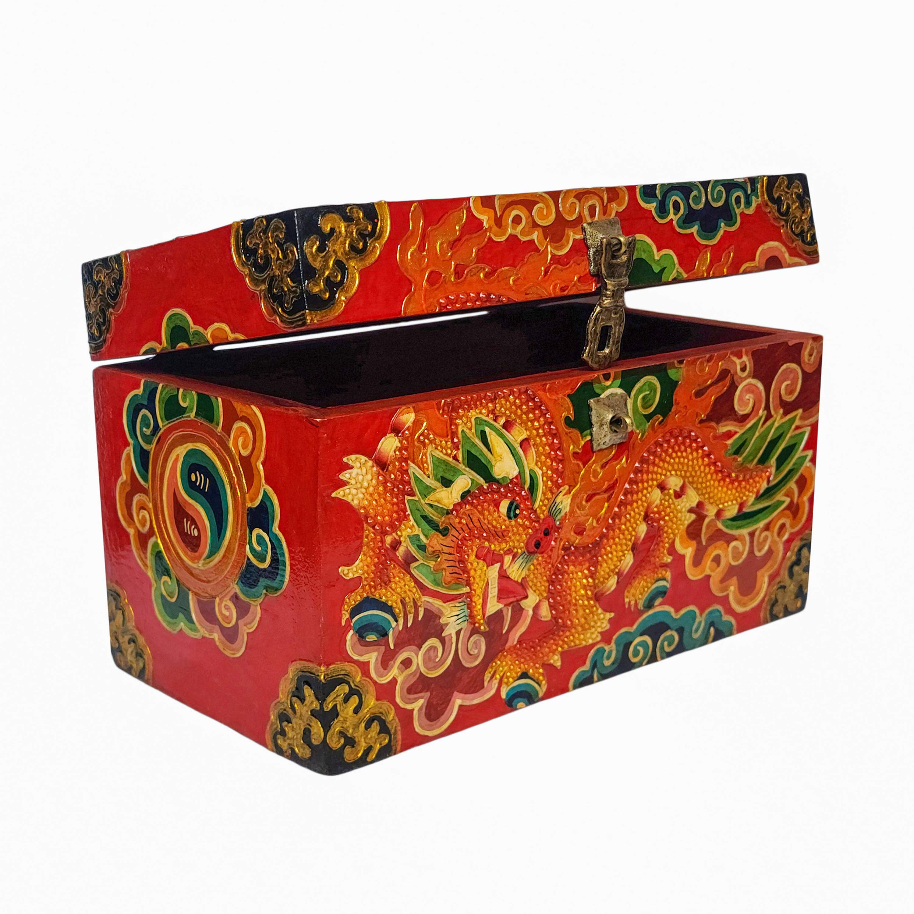 Tibetan Ritual Wooden Box, <span Style=