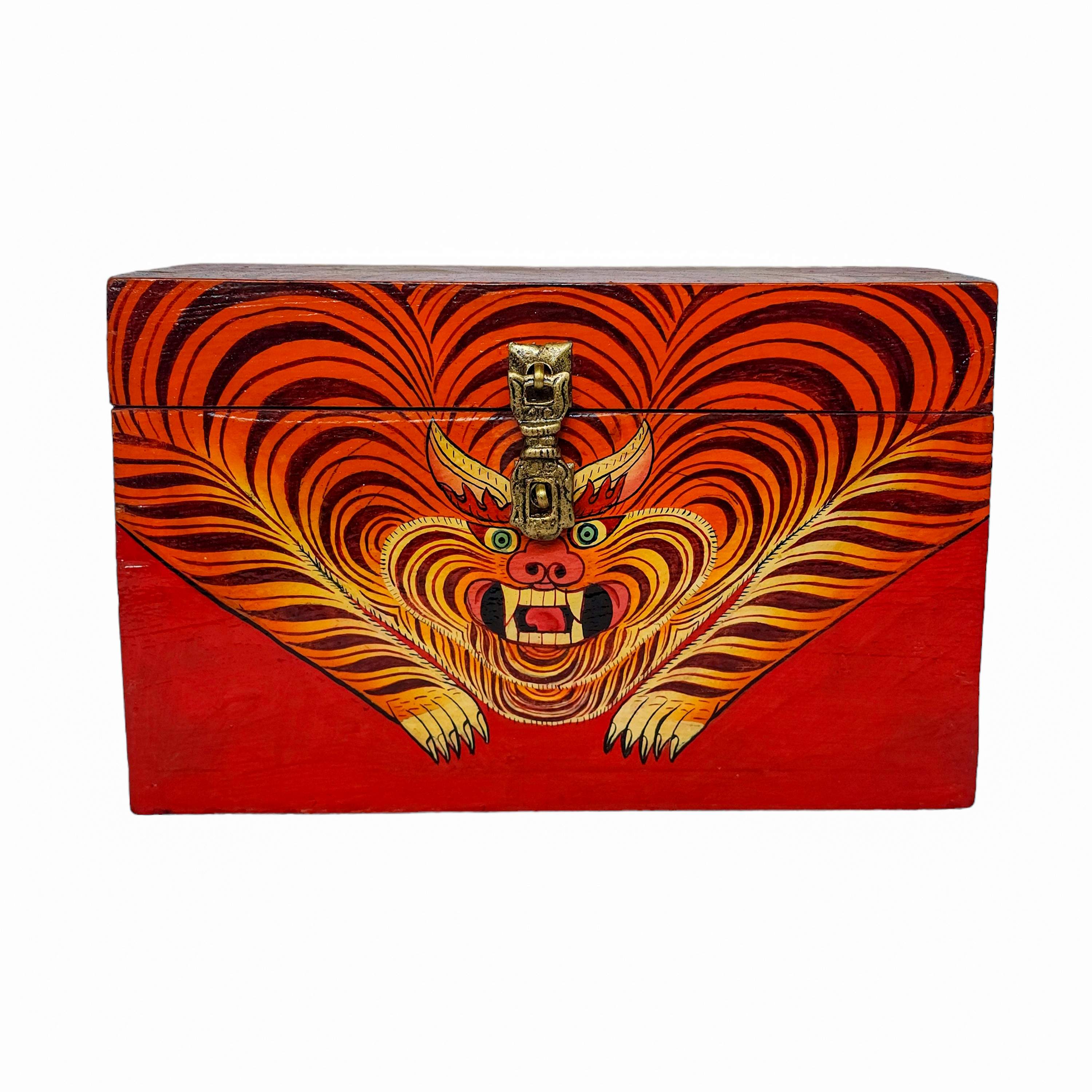 Tibetan Ritual Wooden Box, <span Style=