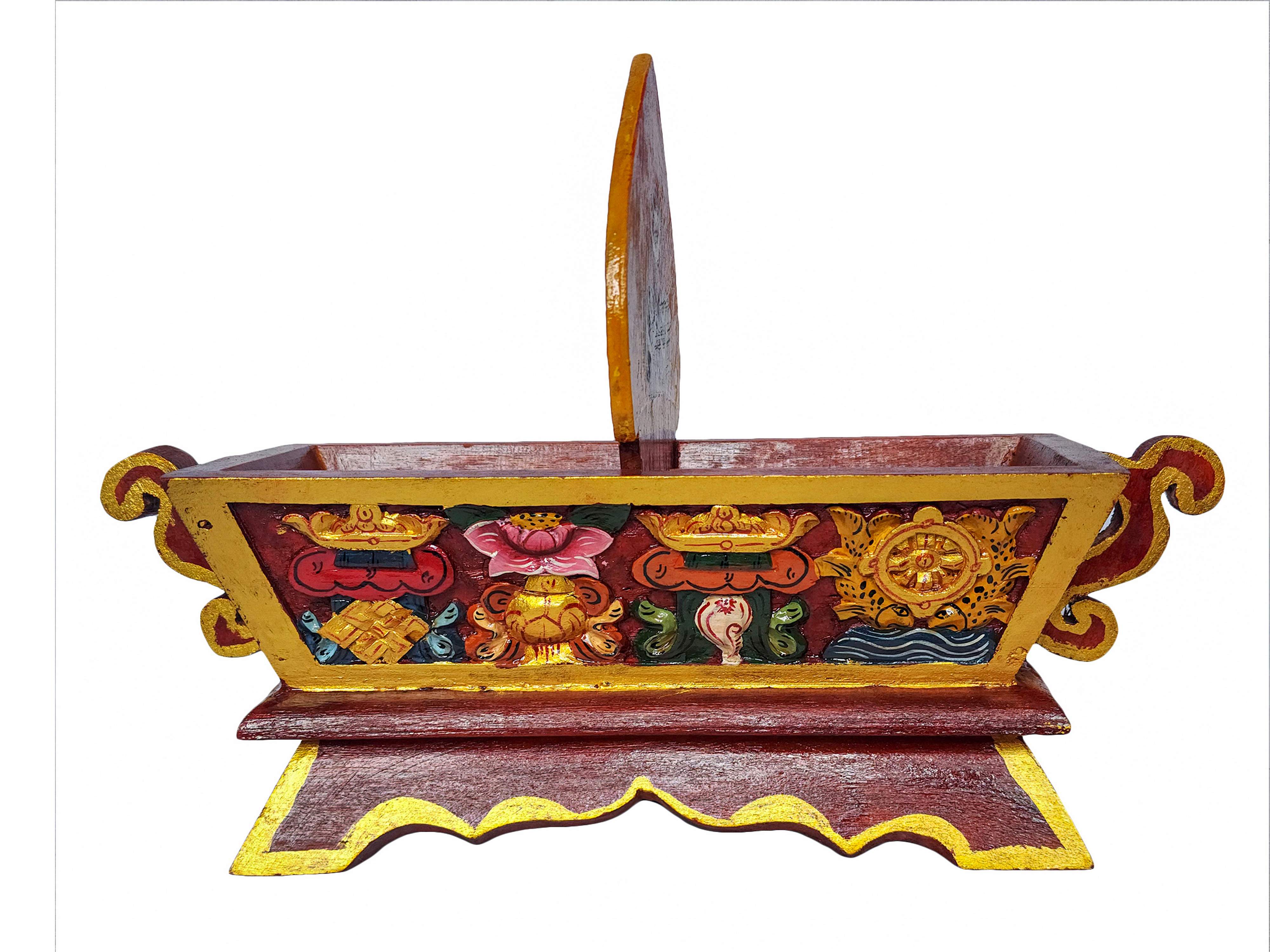 Tibetan Ritual Wooden Box, <span Style=