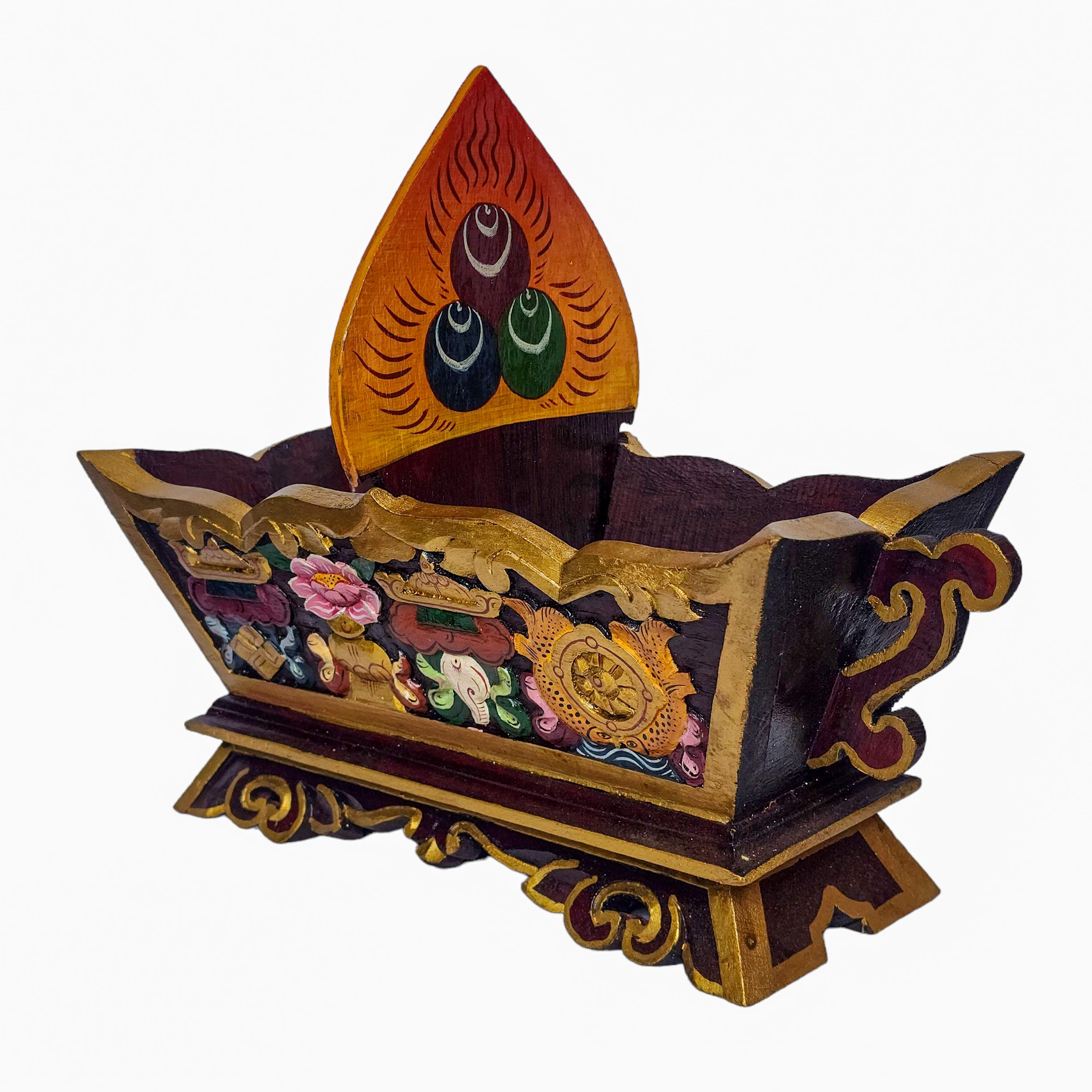 Tibetan Ritual Wooden Box, <span Style=