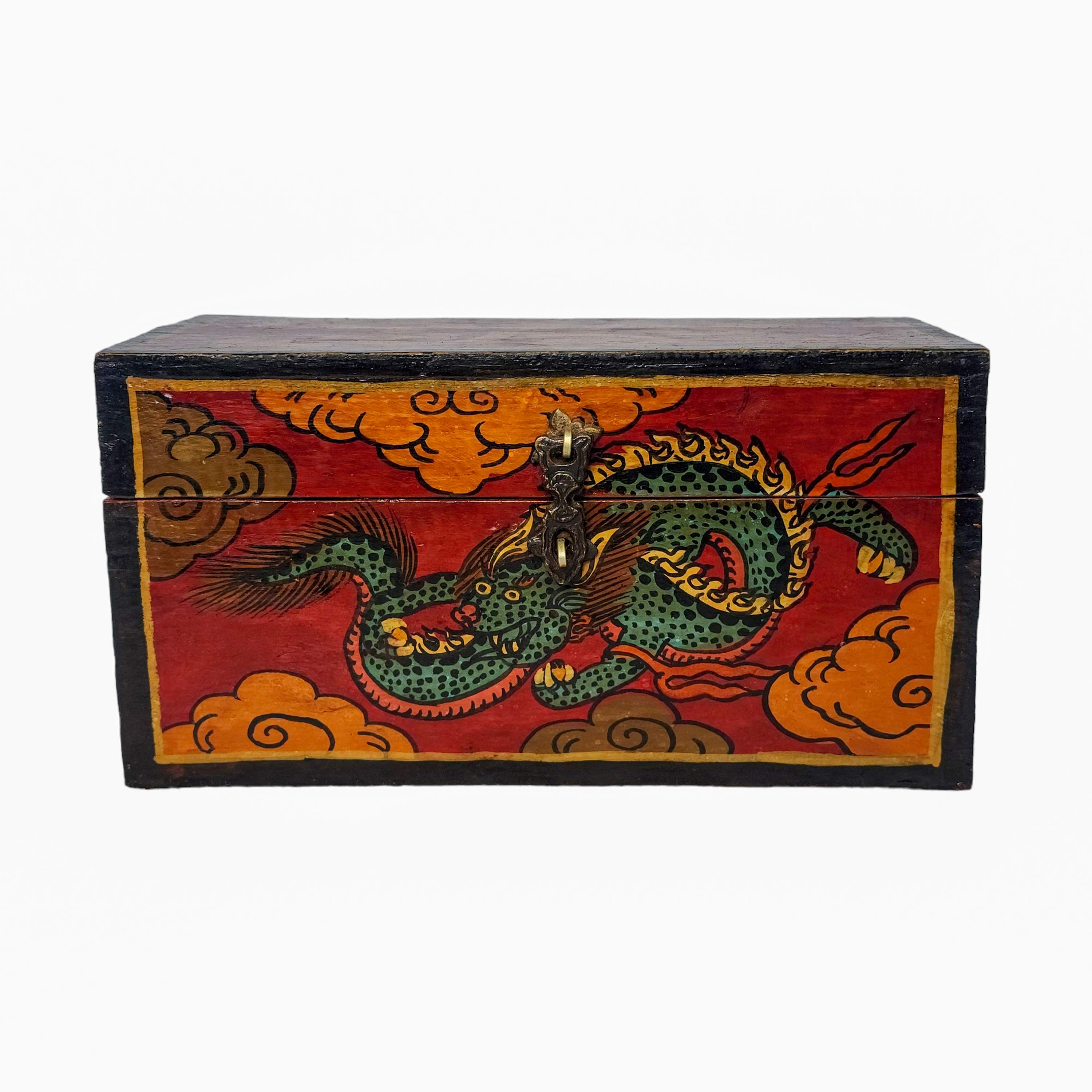 Tibetan Ritual Wooden Box, <span Style=