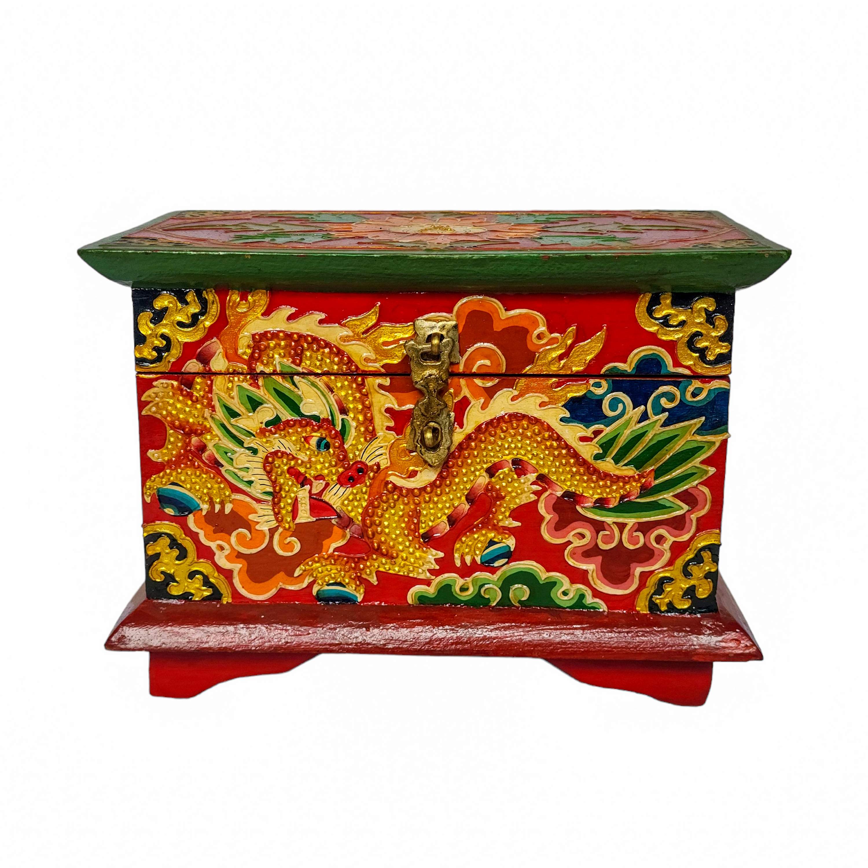 Tibetan Ritual Wooden Box, <span Style=