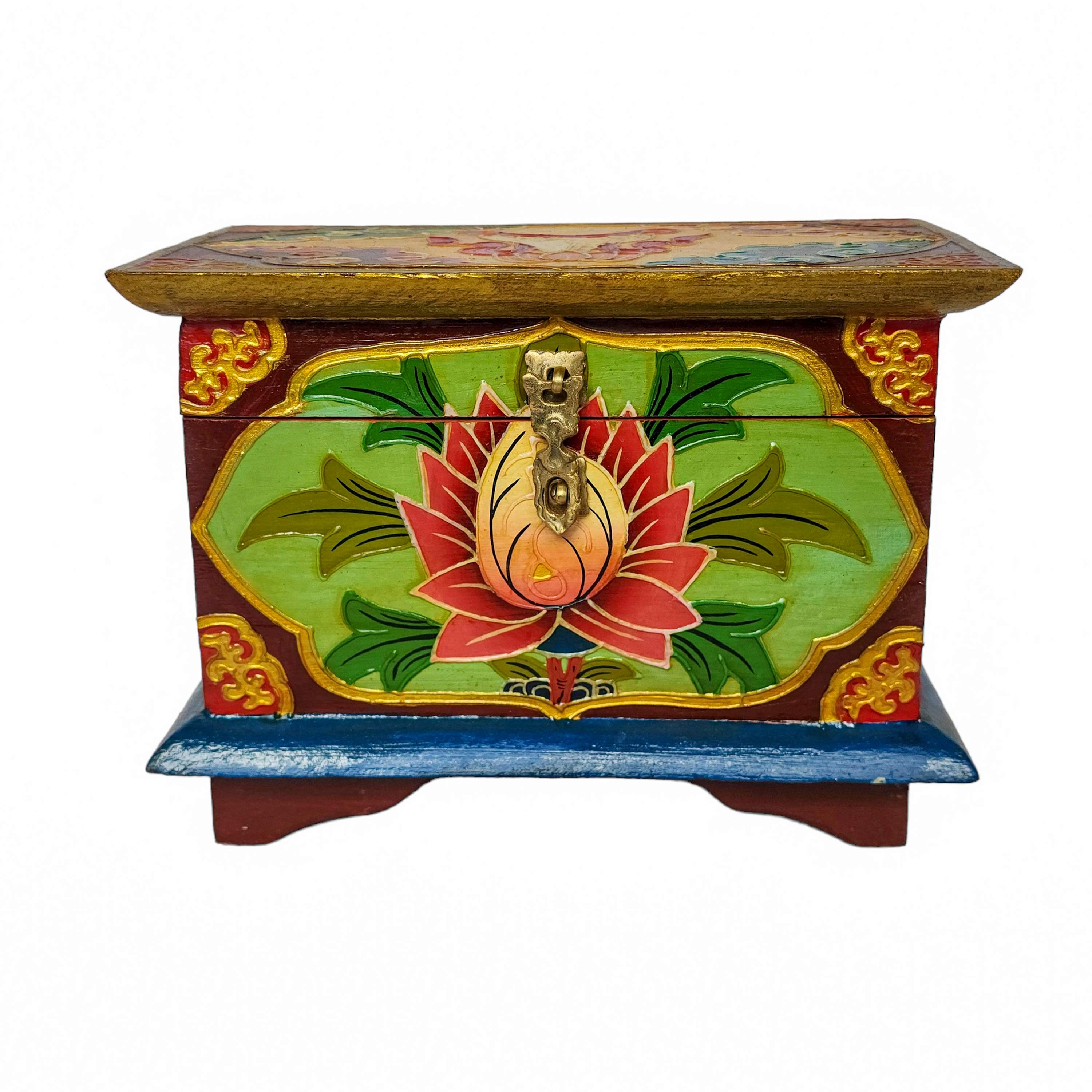 Tibetan Ritual Wooden Box, <span Style=