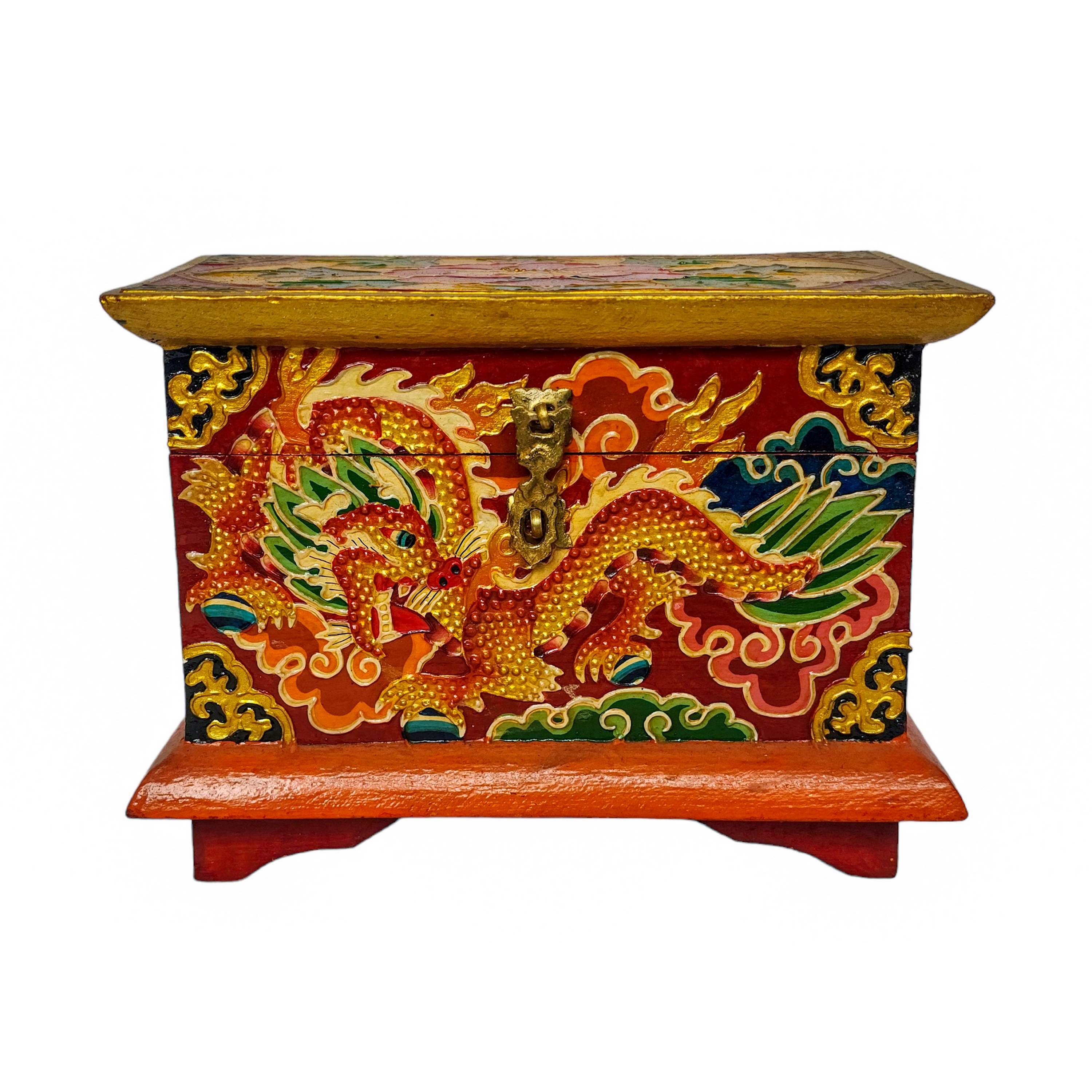 Tibetan Ritual Wooden Box, <span Style=