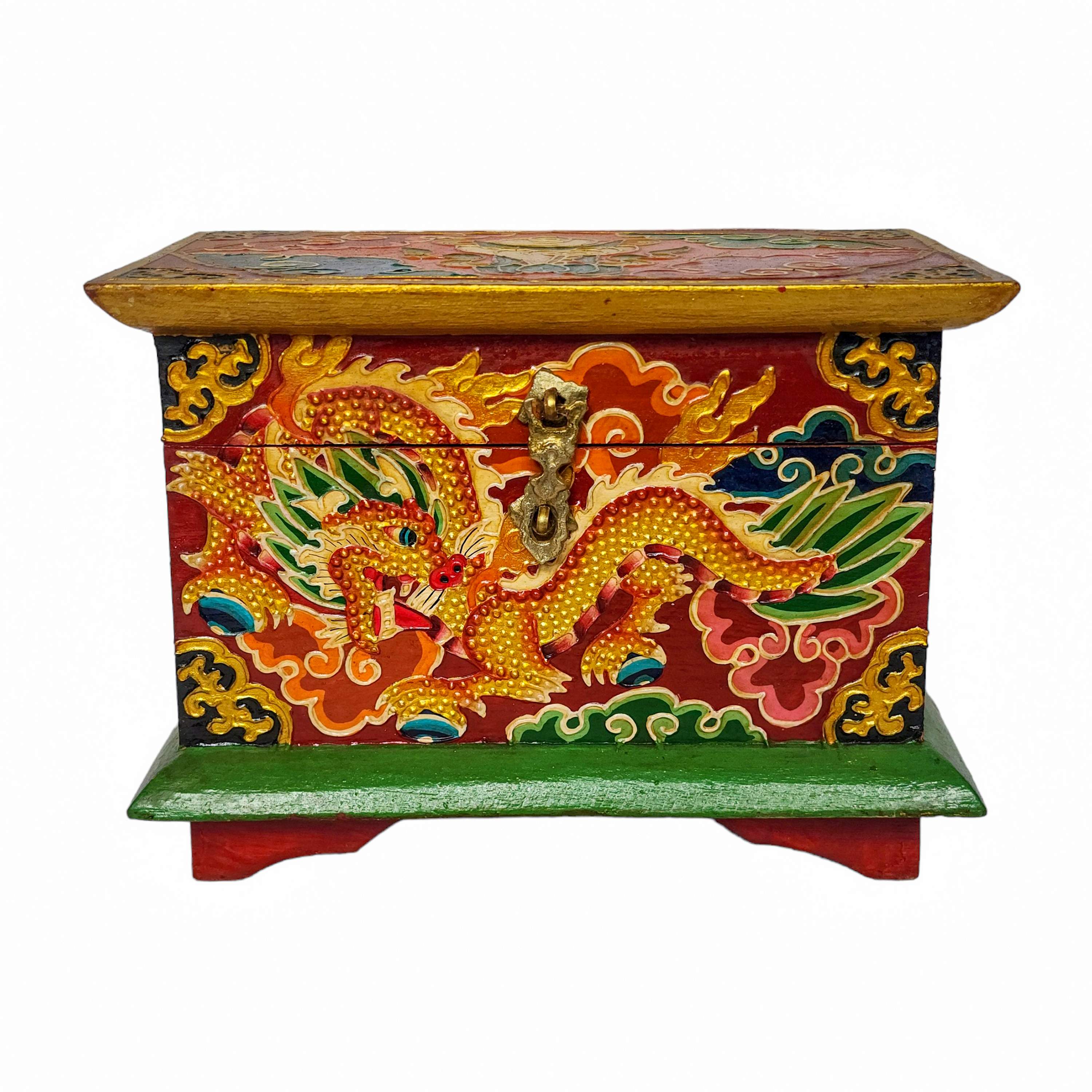 Tibetan Ritual Wooden Box, <span Style=