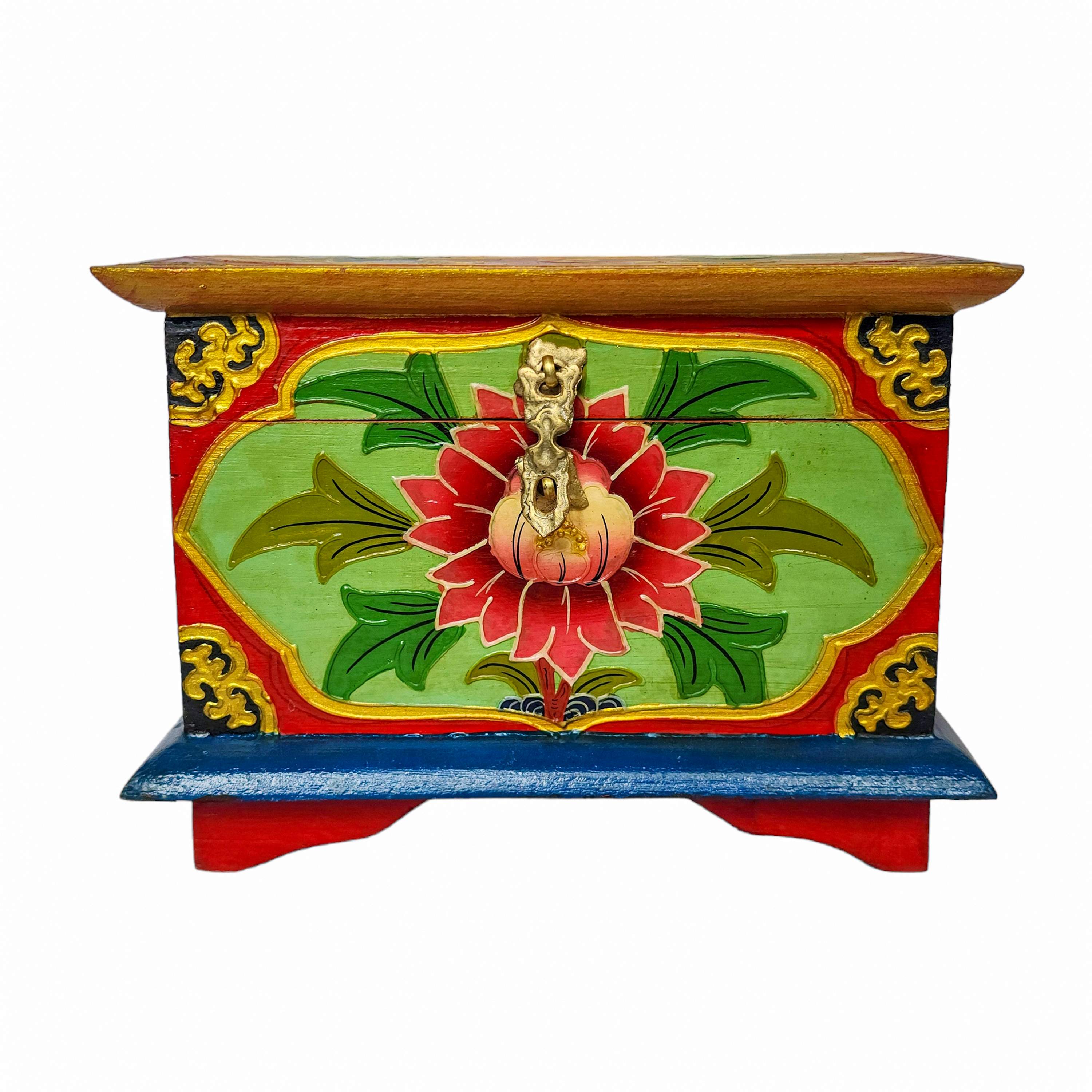 Tibetan Ritual Wooden Box, <span Style=