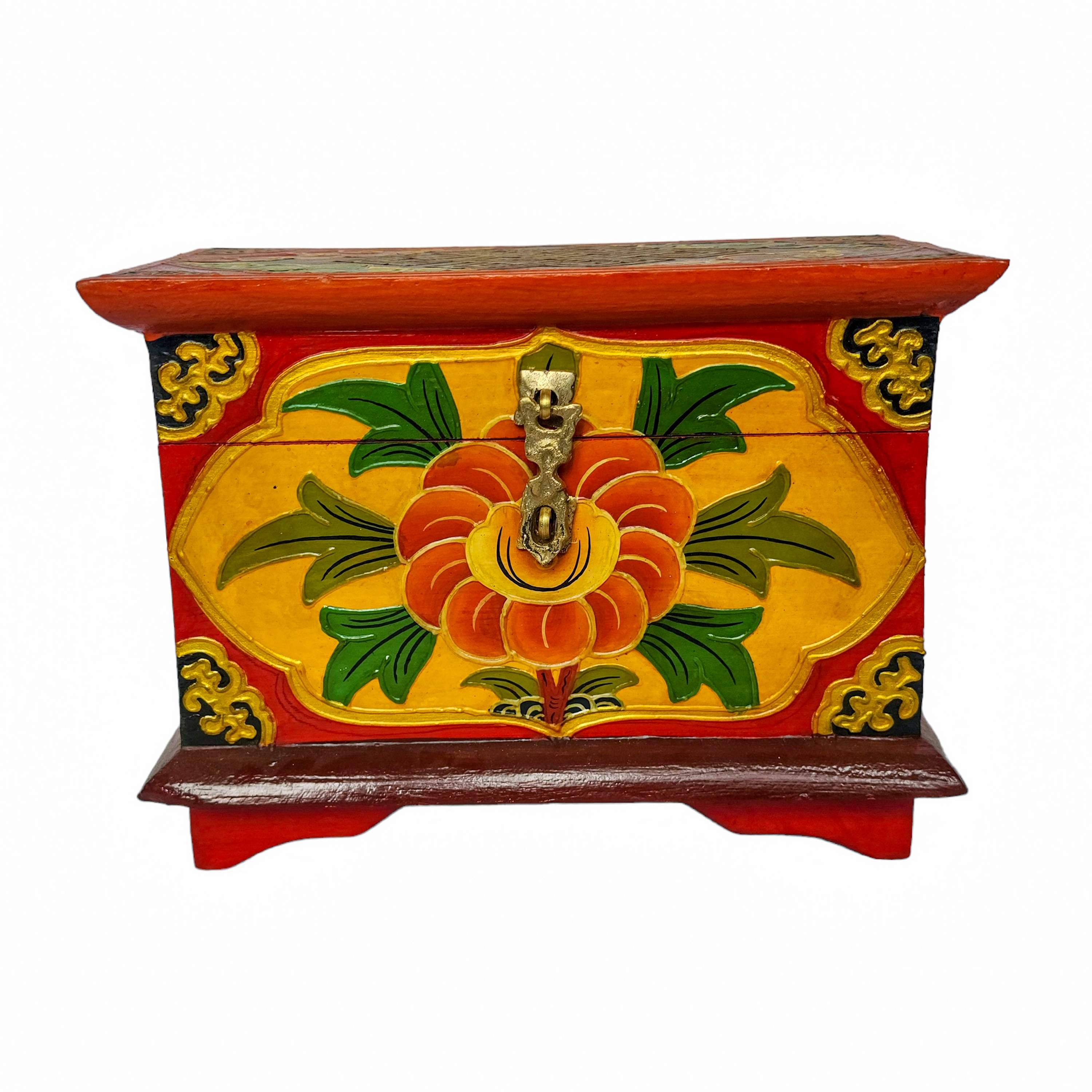 Tibetan Ritual Wooden Box, <span Style=