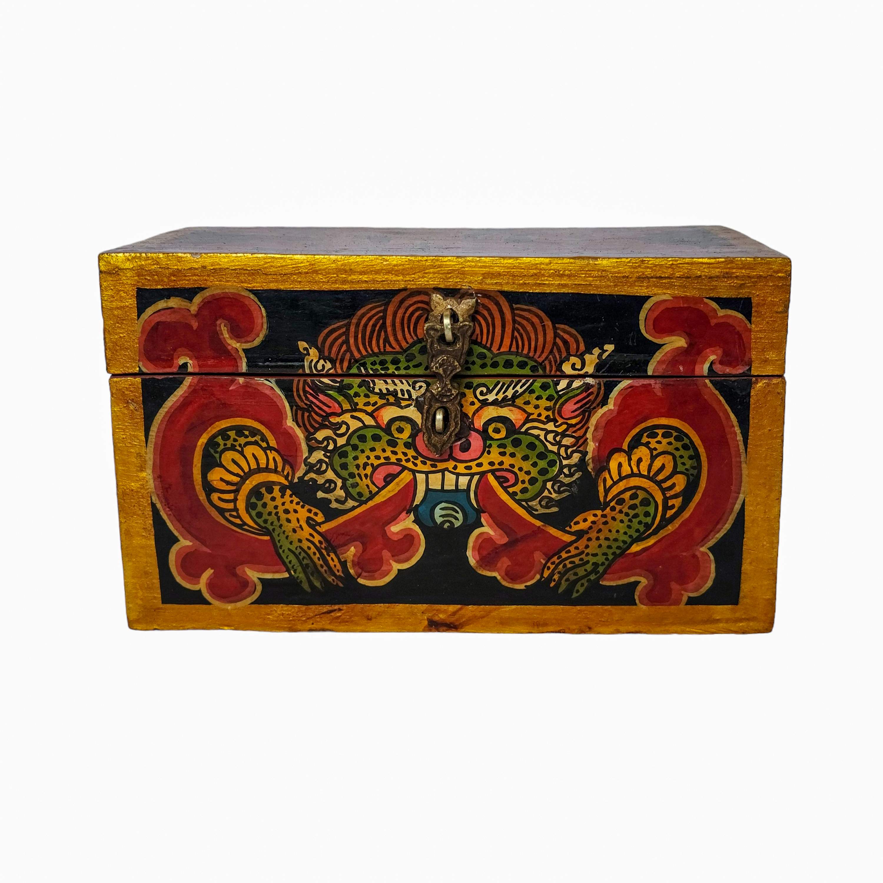 Tibetan Ritual Wooden Box, <span Style=