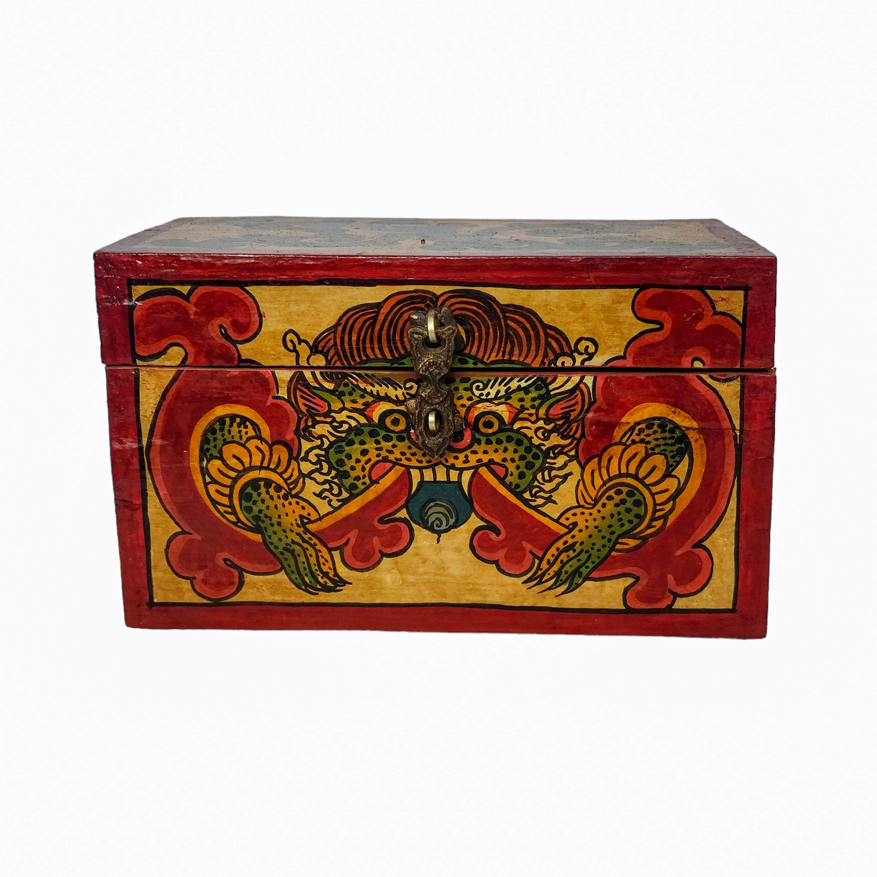 Tibetan Ritual Wooden Box, <span Style=