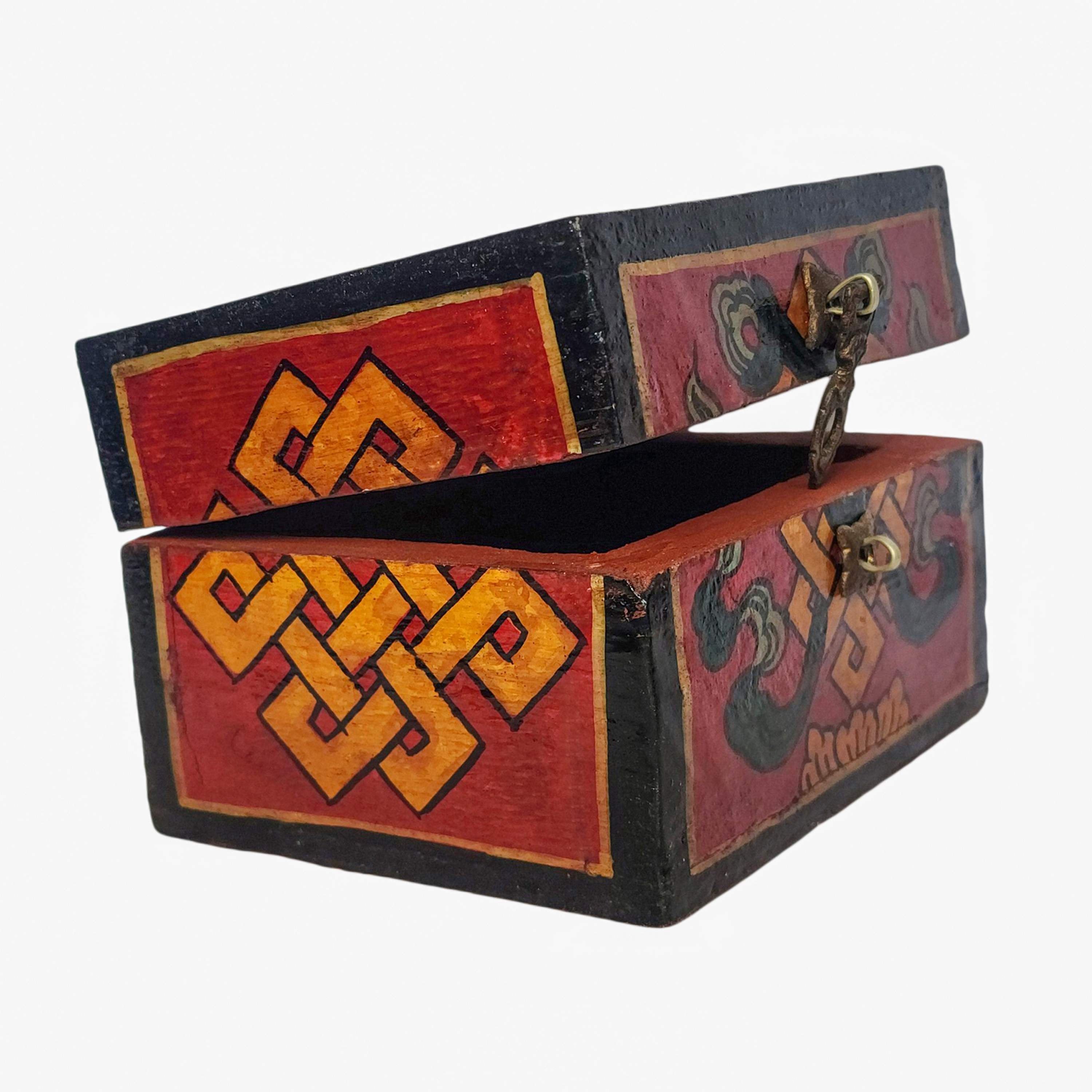 Tibetan Ritual Wooden Box, <span Style=