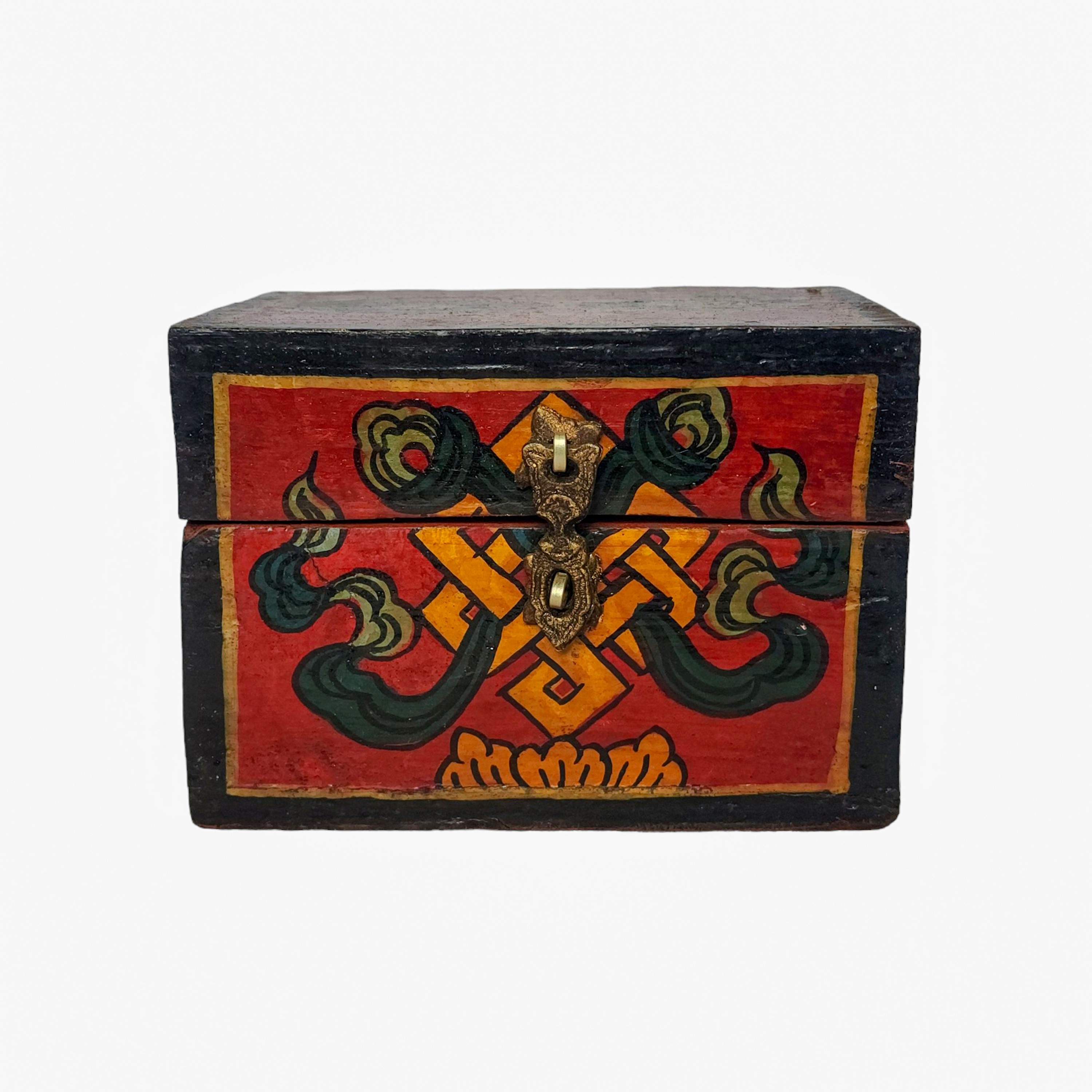 Tibetan Ritual Wooden Box, <span Style=