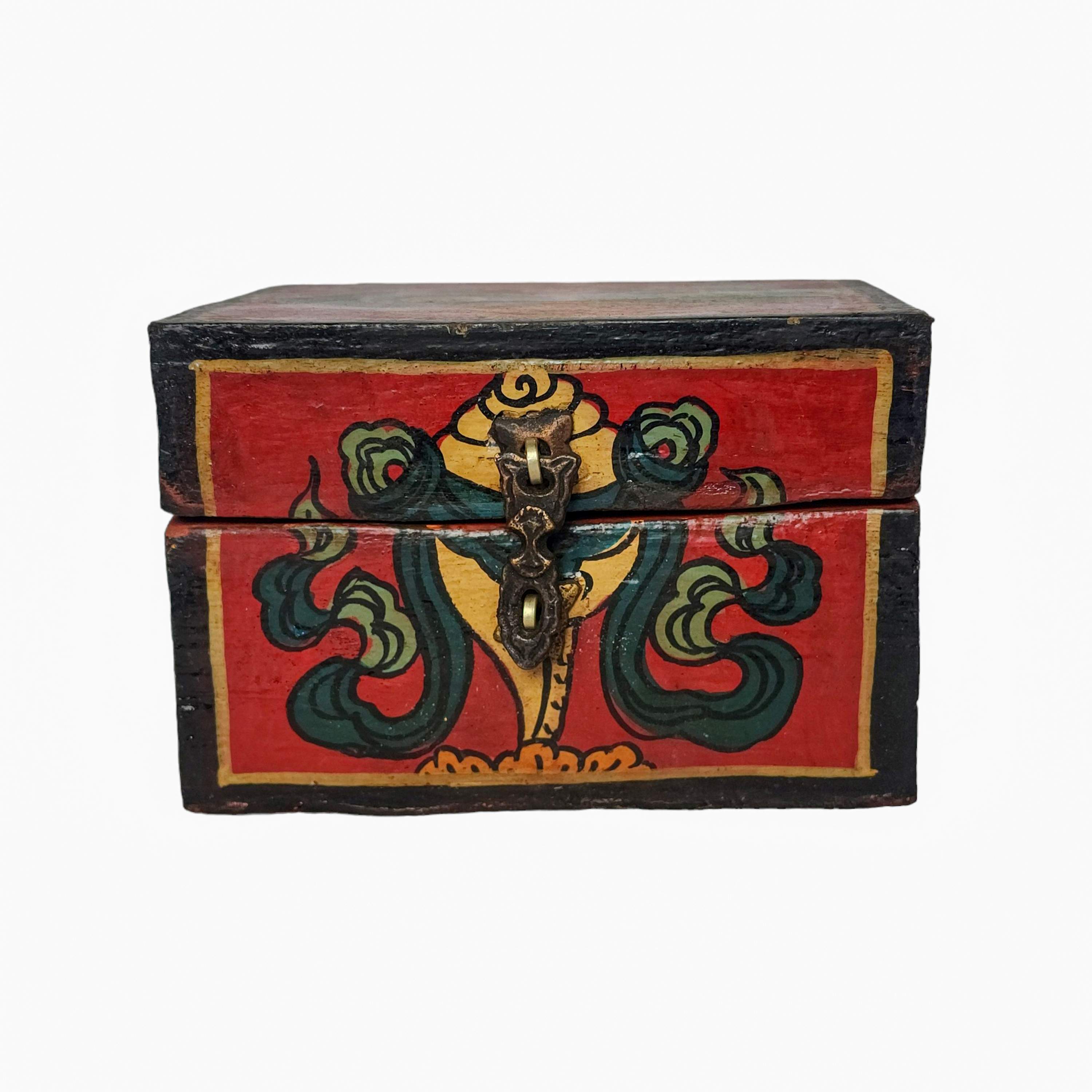 Tibetan Ritual Wooden Box, <span Style=