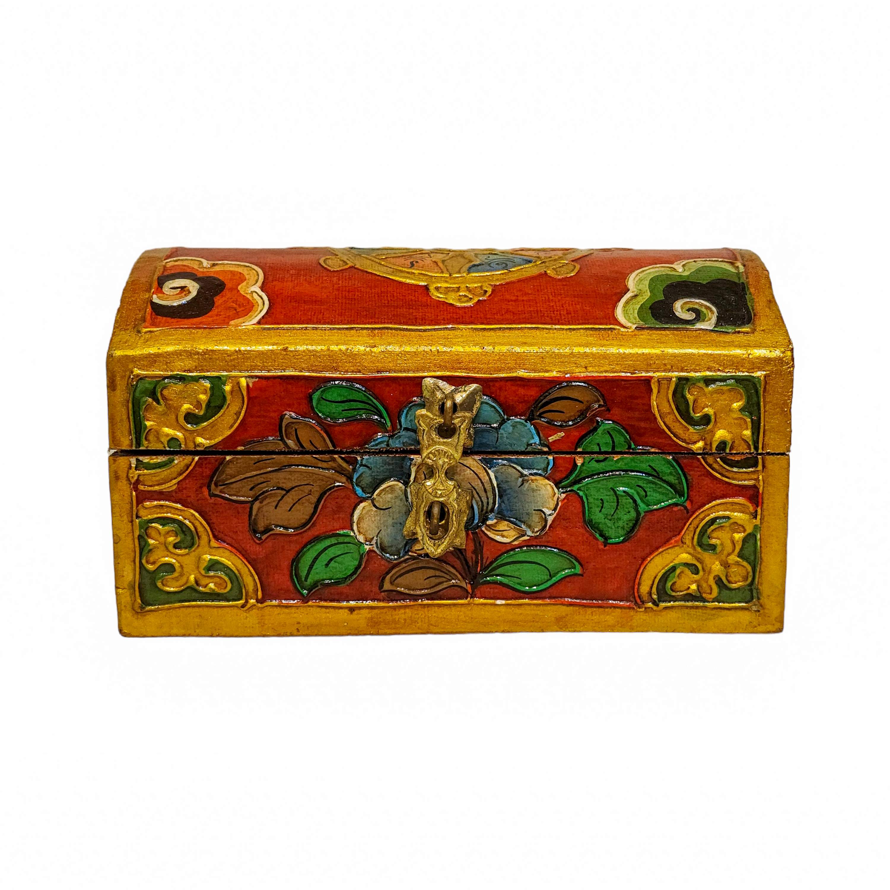 Tibetan Ritual Wooden Box, <span Style=