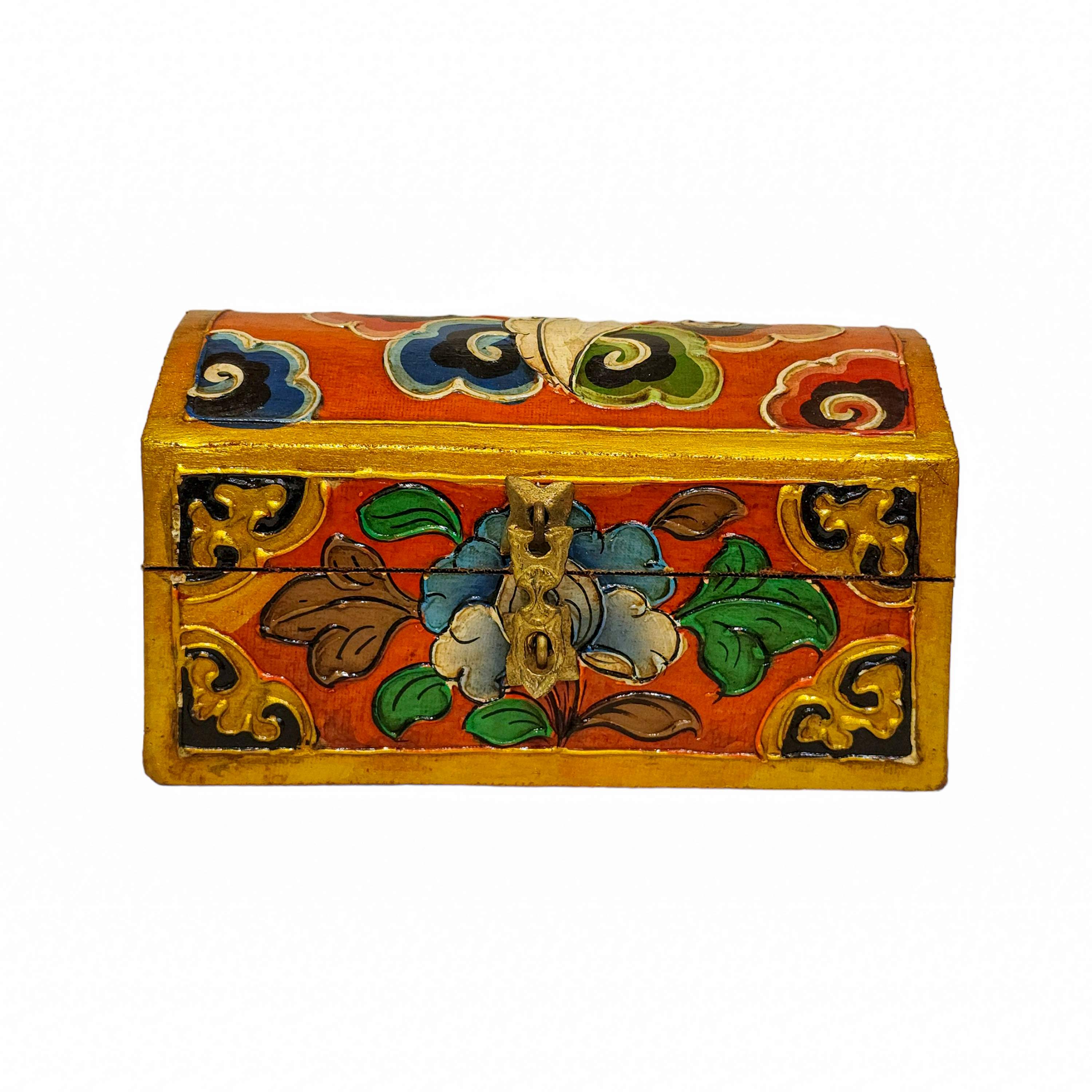 Tibetan Ritual Wooden Box, <span Style=