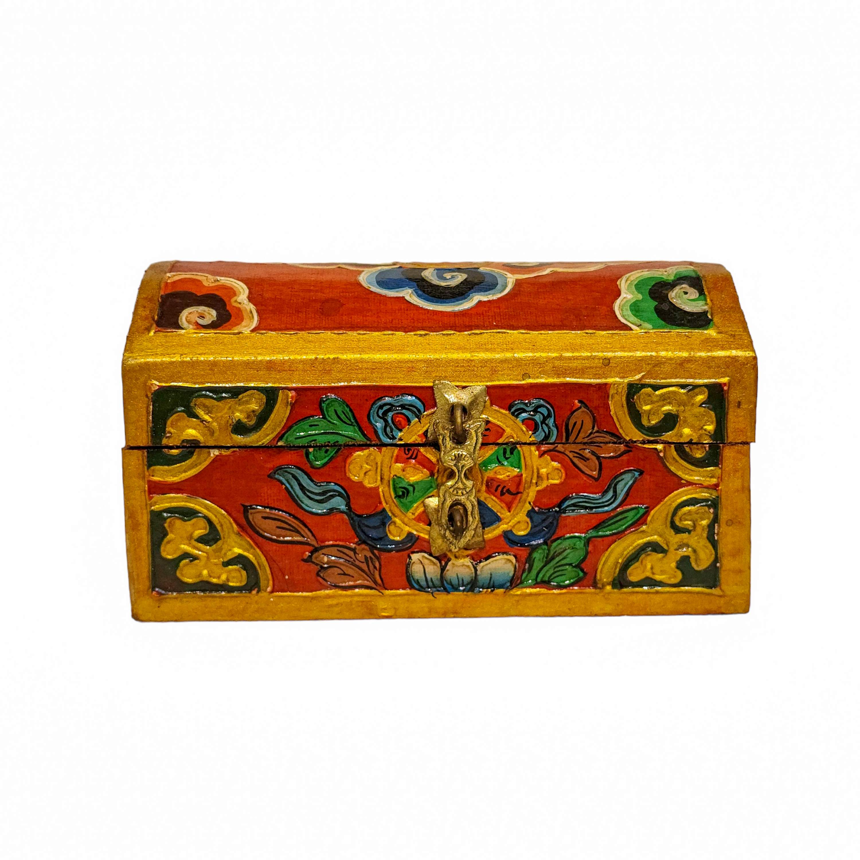 Tibetan Ritual Wooden Box, <span Style=