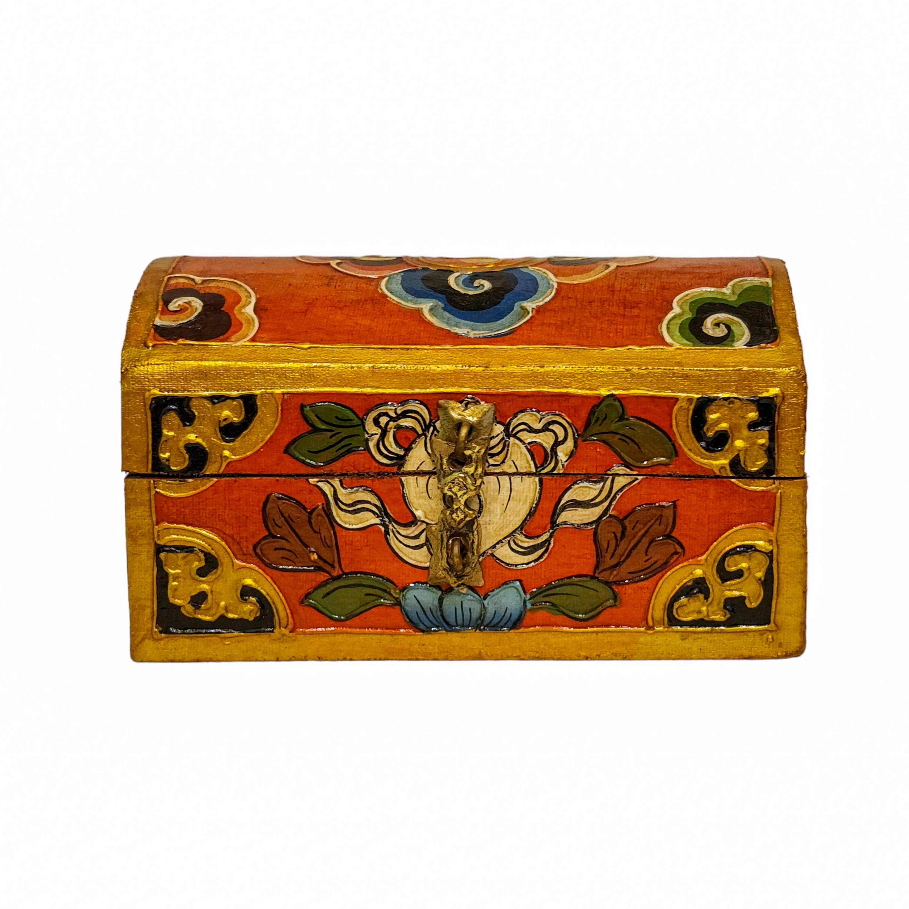 Tibetan Ritual Wooden Box, <span Style=