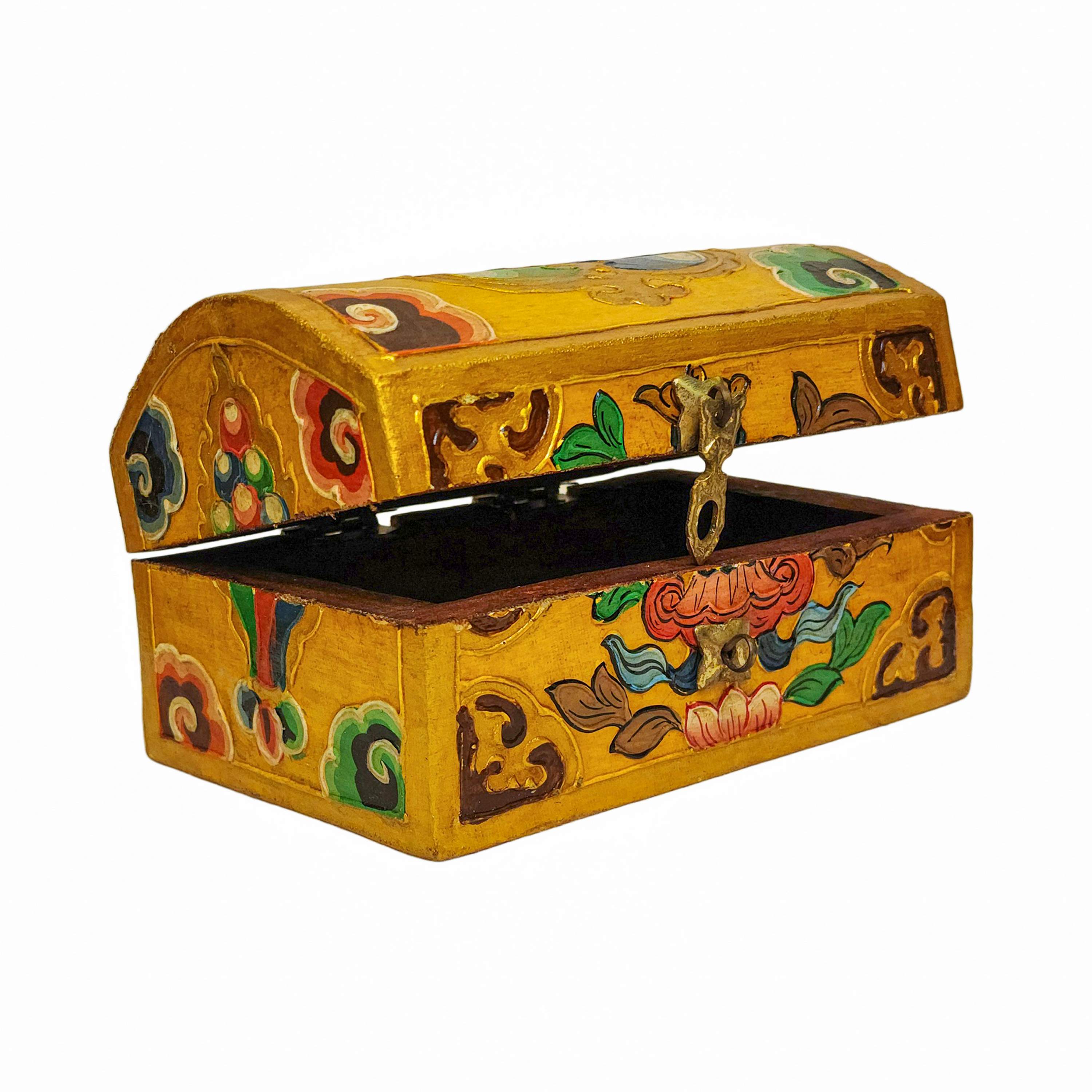 Tibetan Ritual Wooden Box, <span Style=