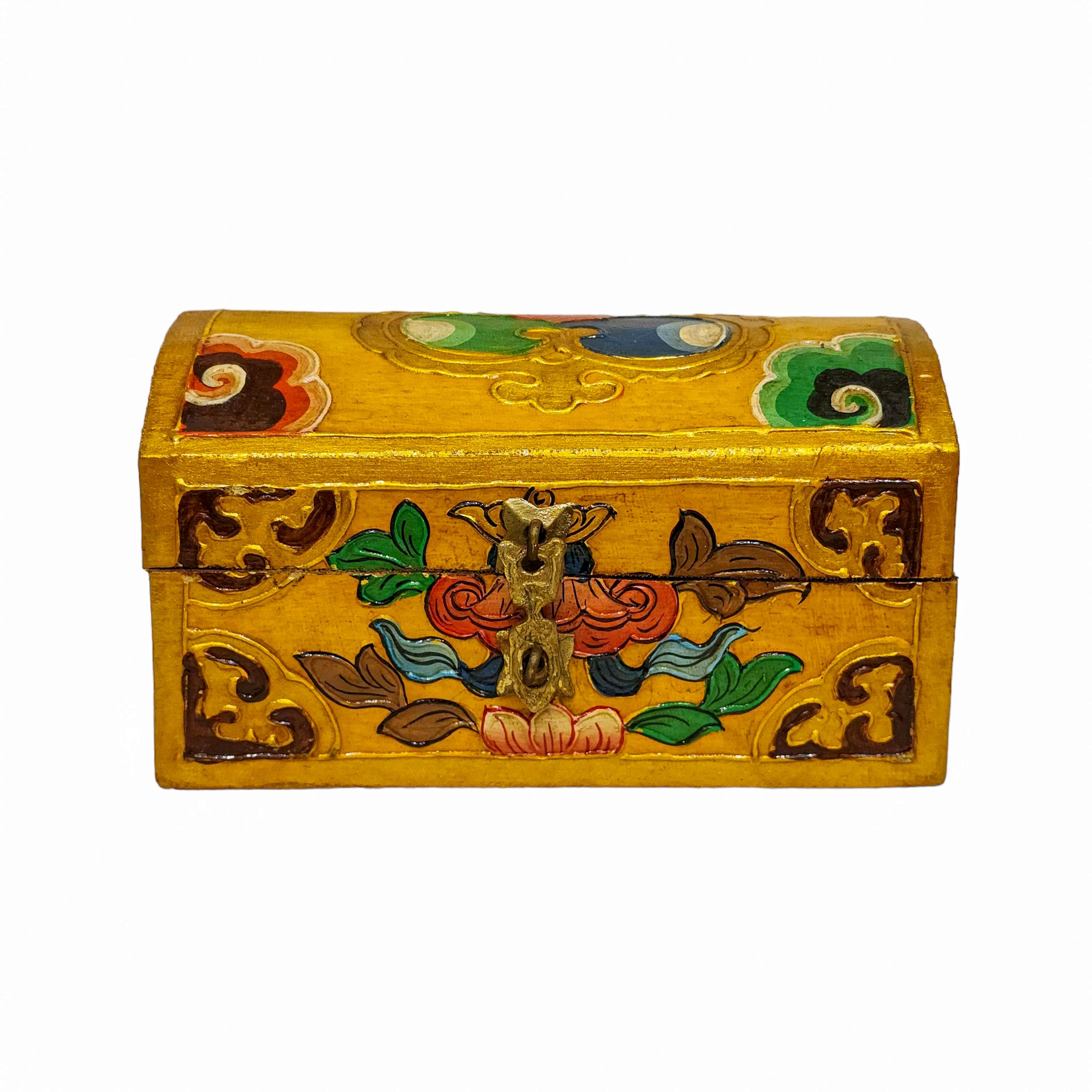 Tibetan Ritual Wooden Box, <span Style=