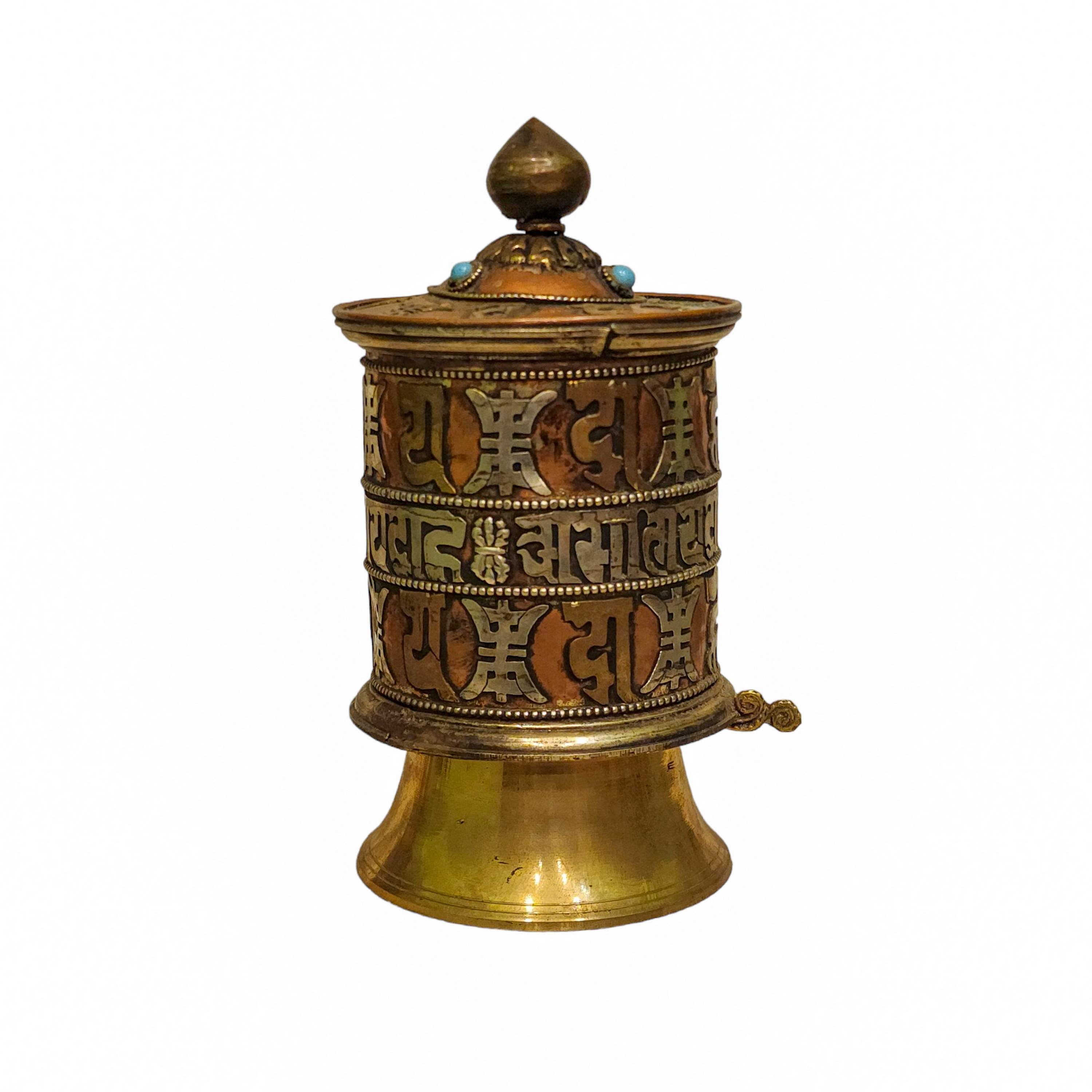 Table Top Prayer Wheel, Buddhist Handmade Prayer Wheel, mantra Inside