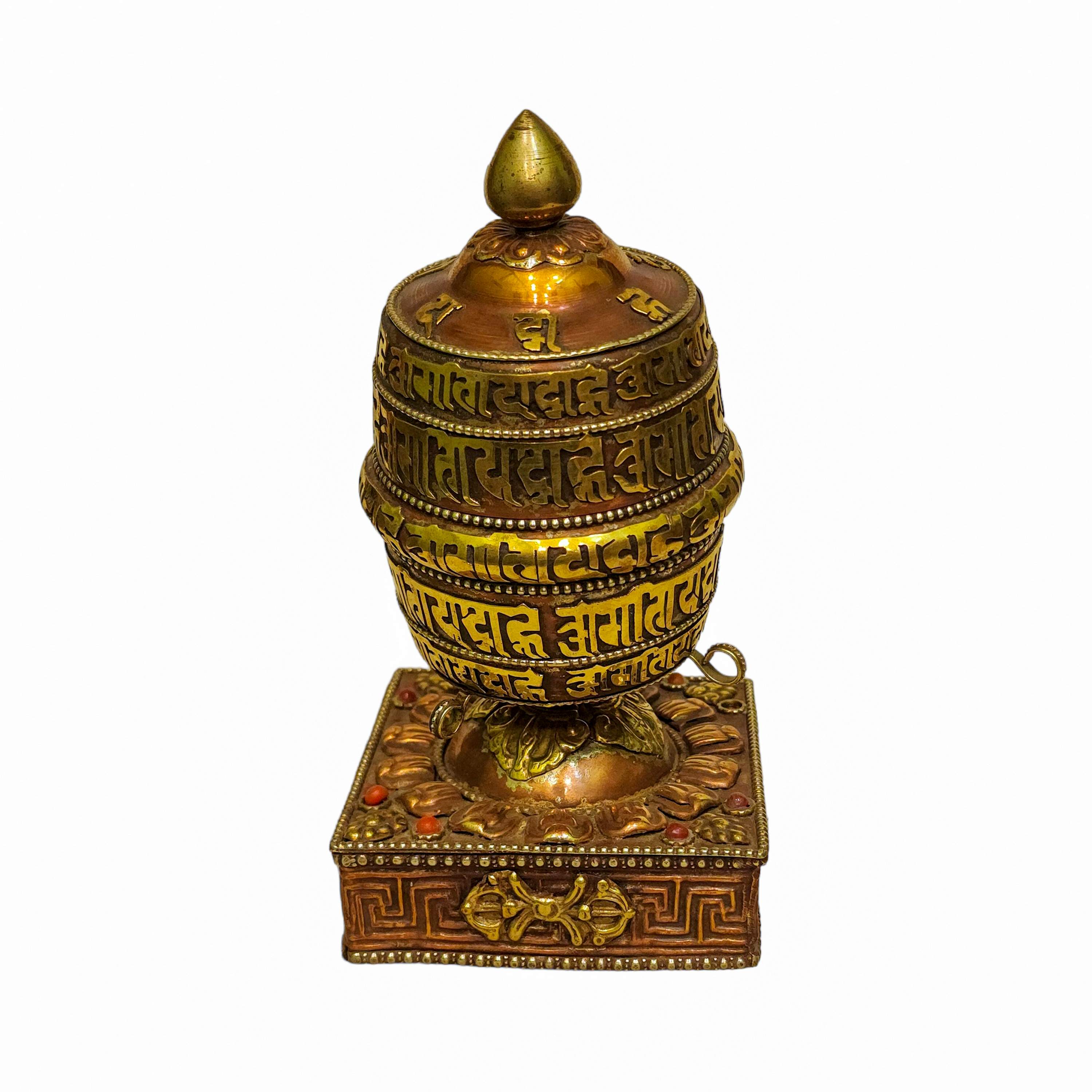 Table Top Prayer Wheel, Buddhist Handmade Prayer Wheel, mantra Inside